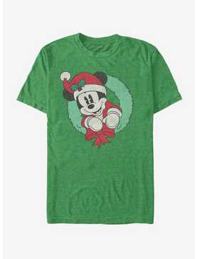 Disney Mickey Mouse Holiday Vintage Mickey Wreath T-Shirt, , hi-res