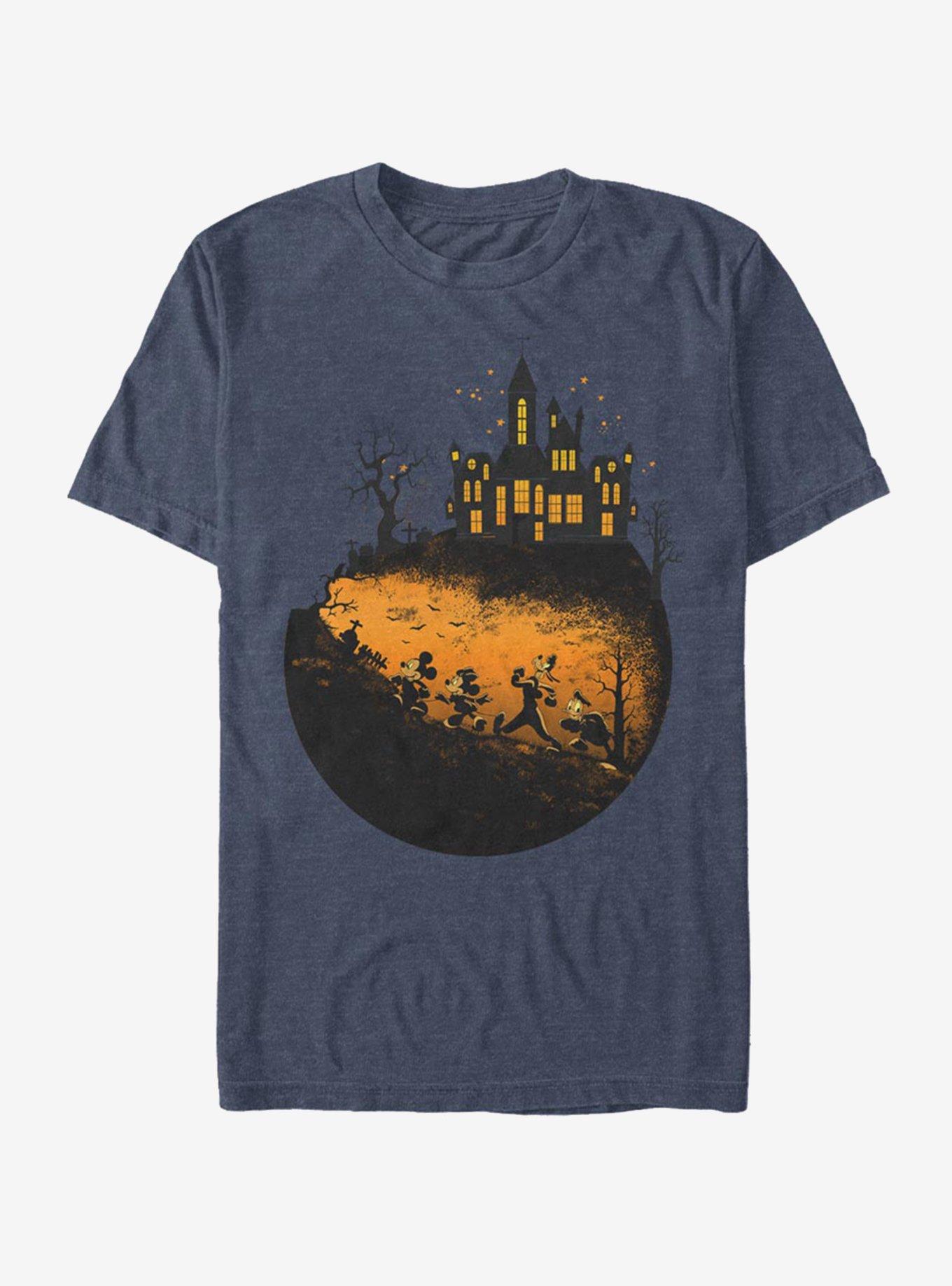 Disney Mickey Mouse Haunted Halloween T-Shirt, NAVY HTR, hi-res