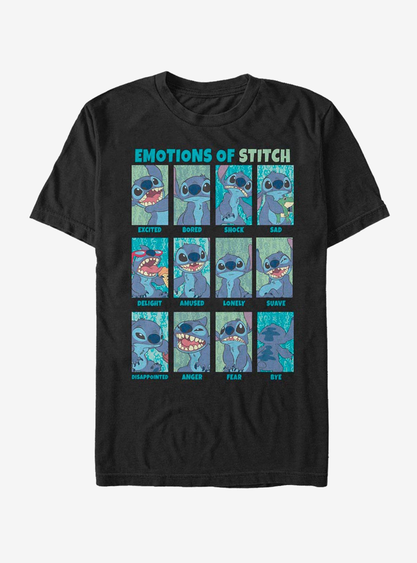 Disney Lilo & Stitch Stitch Emotion T-Shirt, BLACK, hi-res