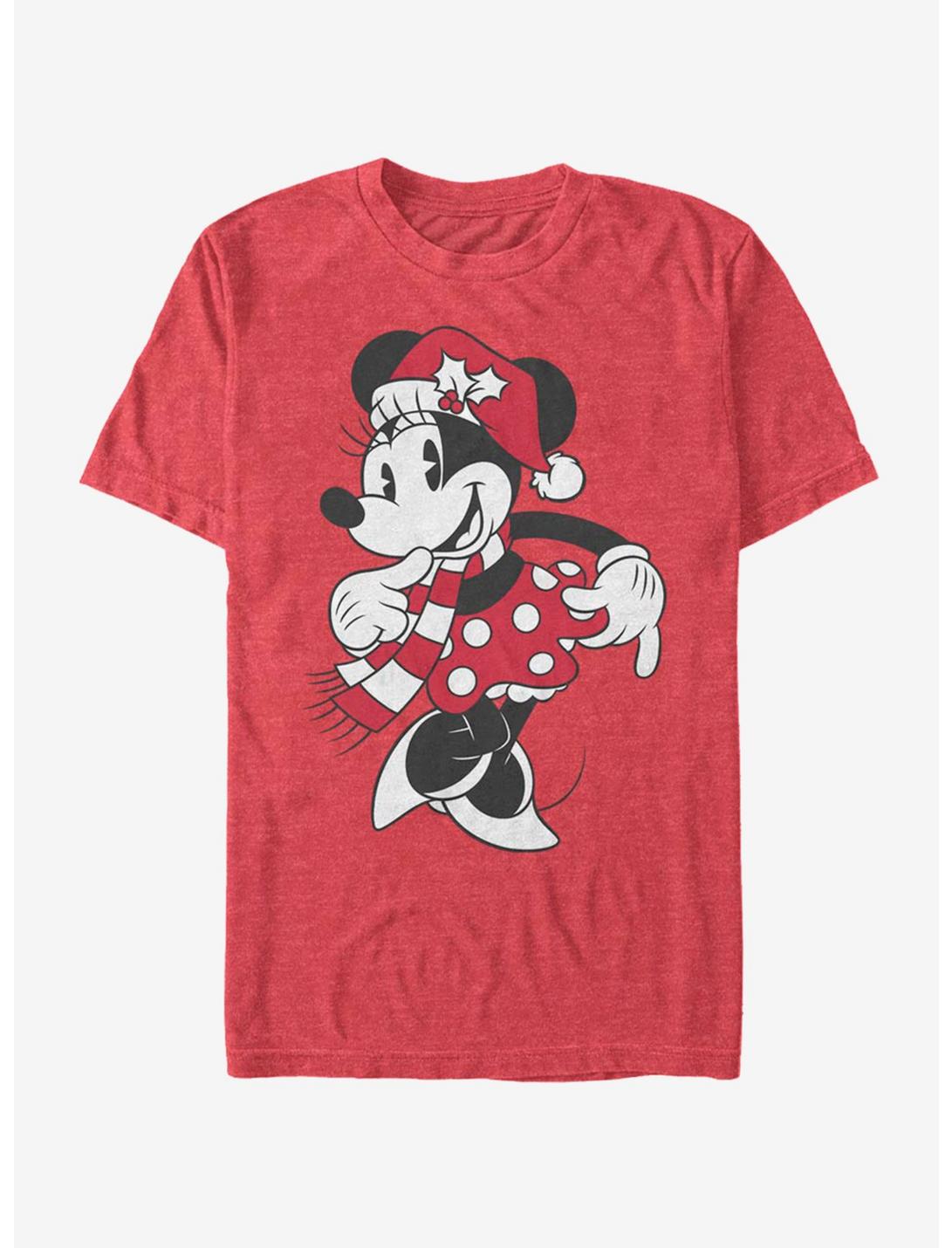 Disney Minnie Mouse Holiday Minnie Hat T-Shirt, RED HTR, hi-res