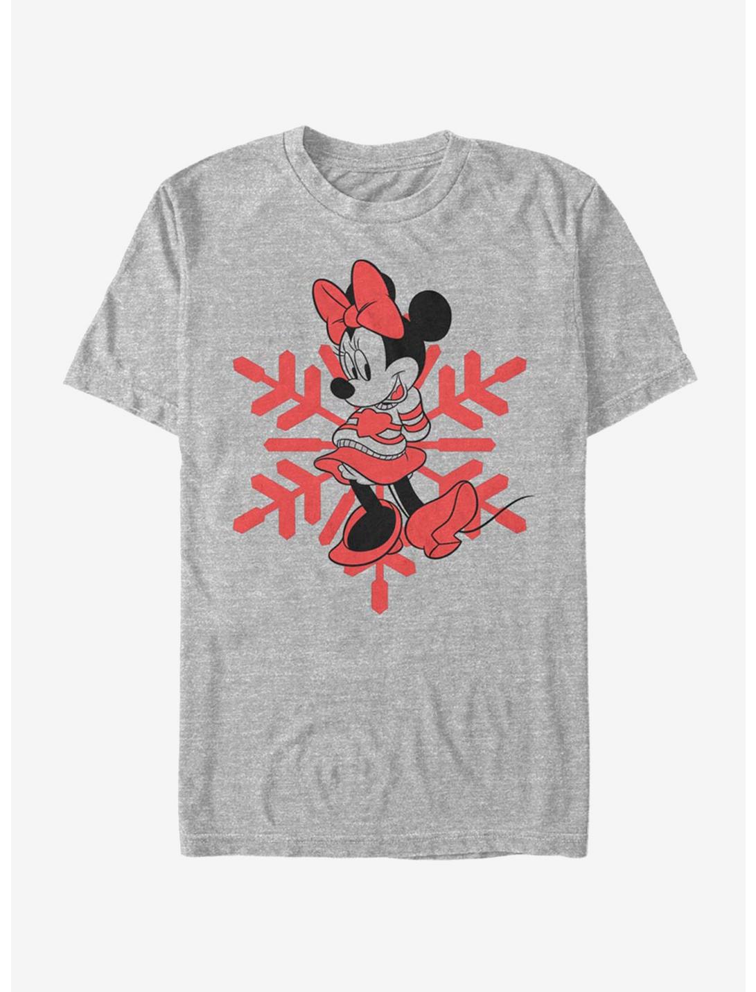 Disney Minnie Mouse Holiday Snowflake T-Shirt, ATH HTR, hi-res