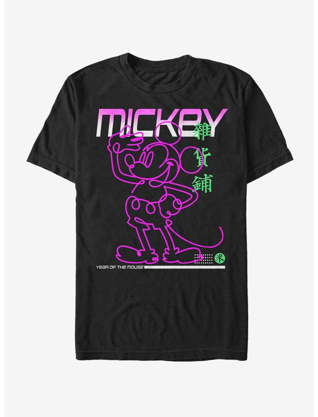 Disney Mickey Mouse Street Glow T-Shirt, BLACK, hi-res