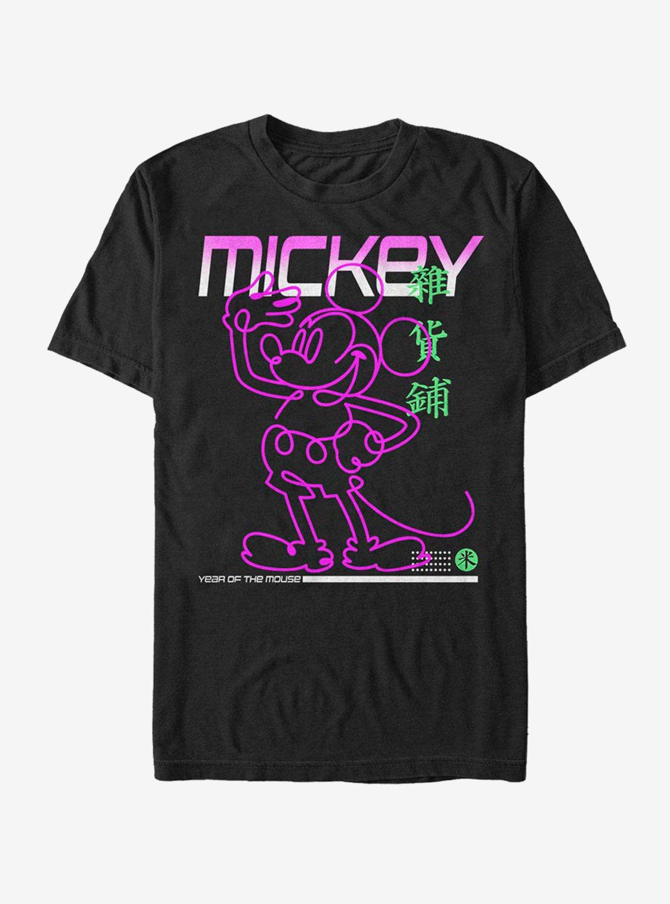 Disney Mickey Mouse Street Glow T-Shirt, BLACK, hi-res