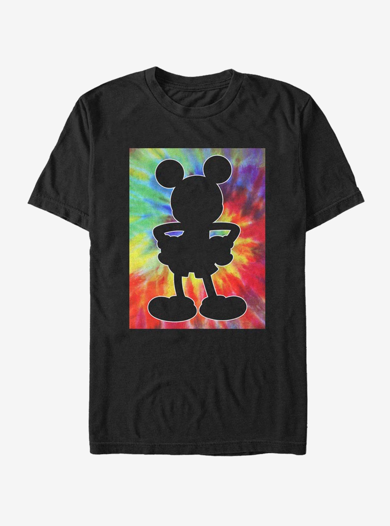 Disney Mickey Mouse Tie-Dye Background Mickey T-Shirt, BLACK, hi-res