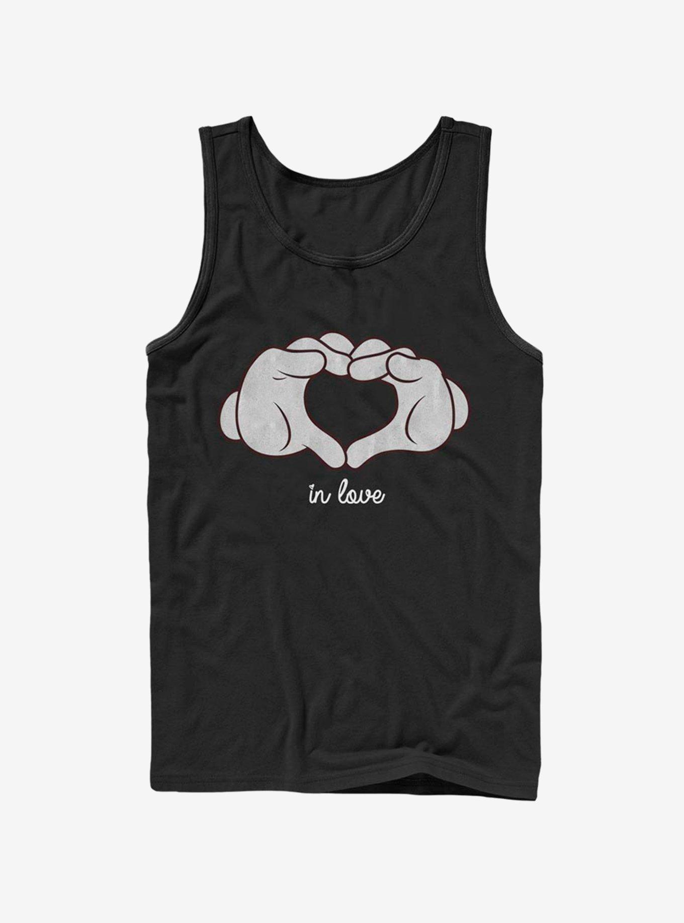 Disney Mickey Mouse Glove Heart Tank BLACK Hot Topic