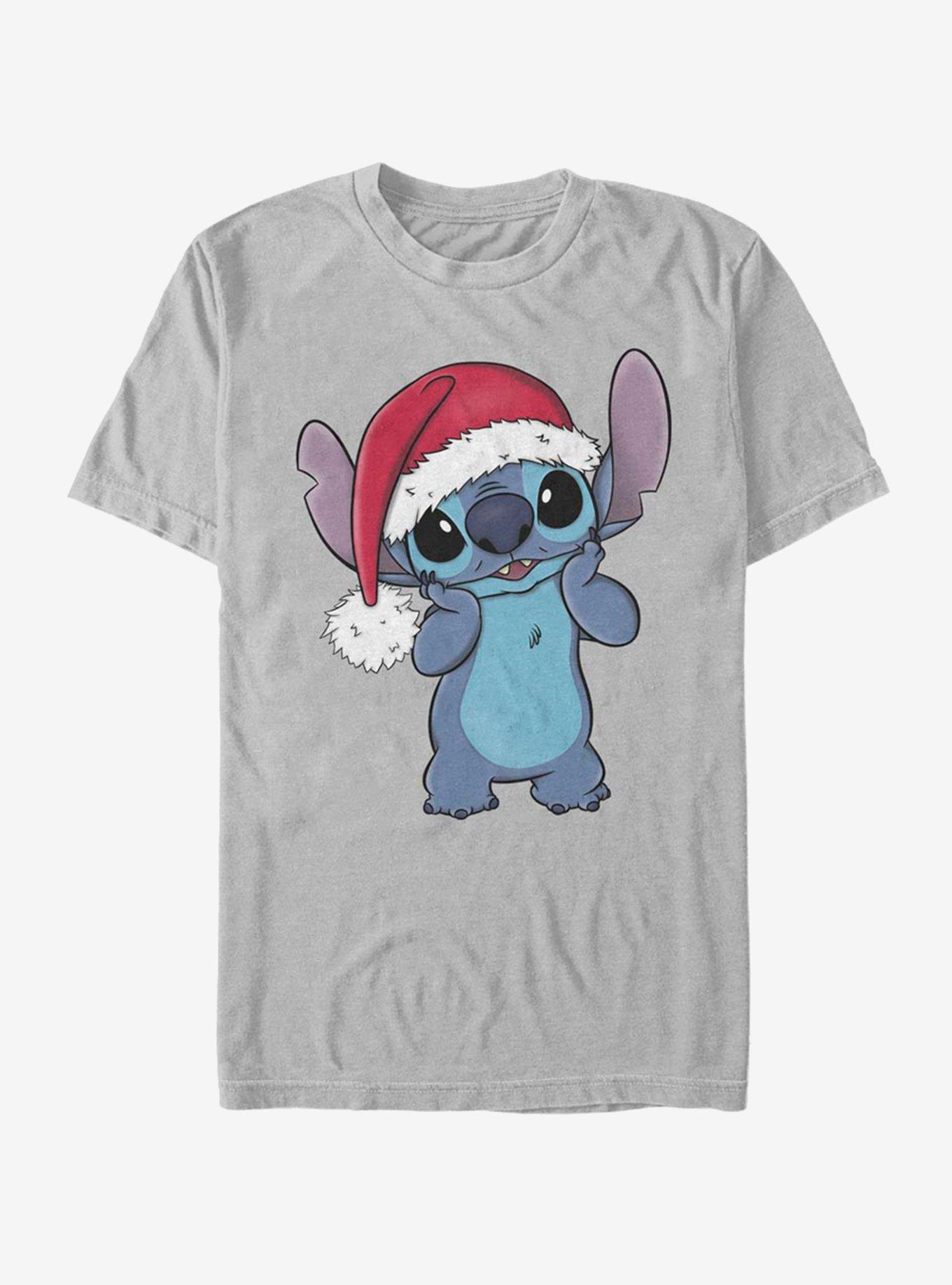 Disney Lilo & Stitch Holiday Stitch Wearing Santa Hat T-Shirt, , hi-res