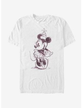 Disney Minnie Mouse Sketch Minnie T-Shirt, WHITE, hi-res