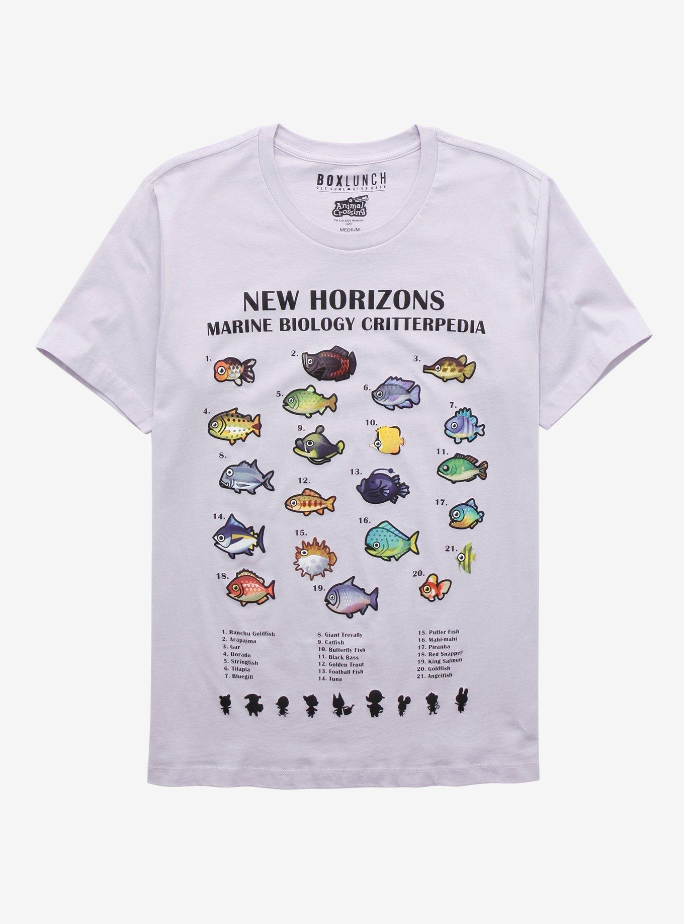 Nintendo Animal Crossing Fishing Critterpedia T-Shirt - BoxLunch Exclusive, BLUE, hi-res