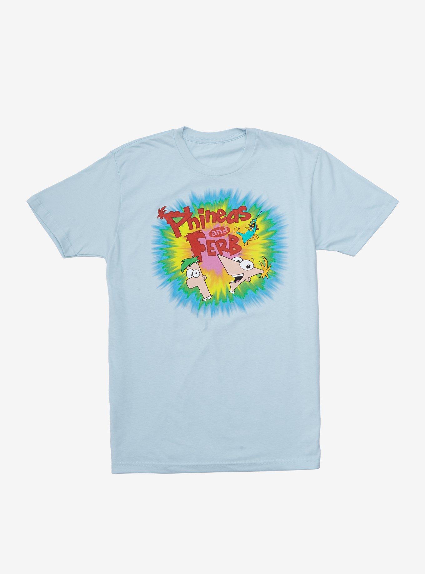 Disney Phineas and Ferb Burst Logo T-Shirt - BoxLunch Exclusive, WHITE, hi-res