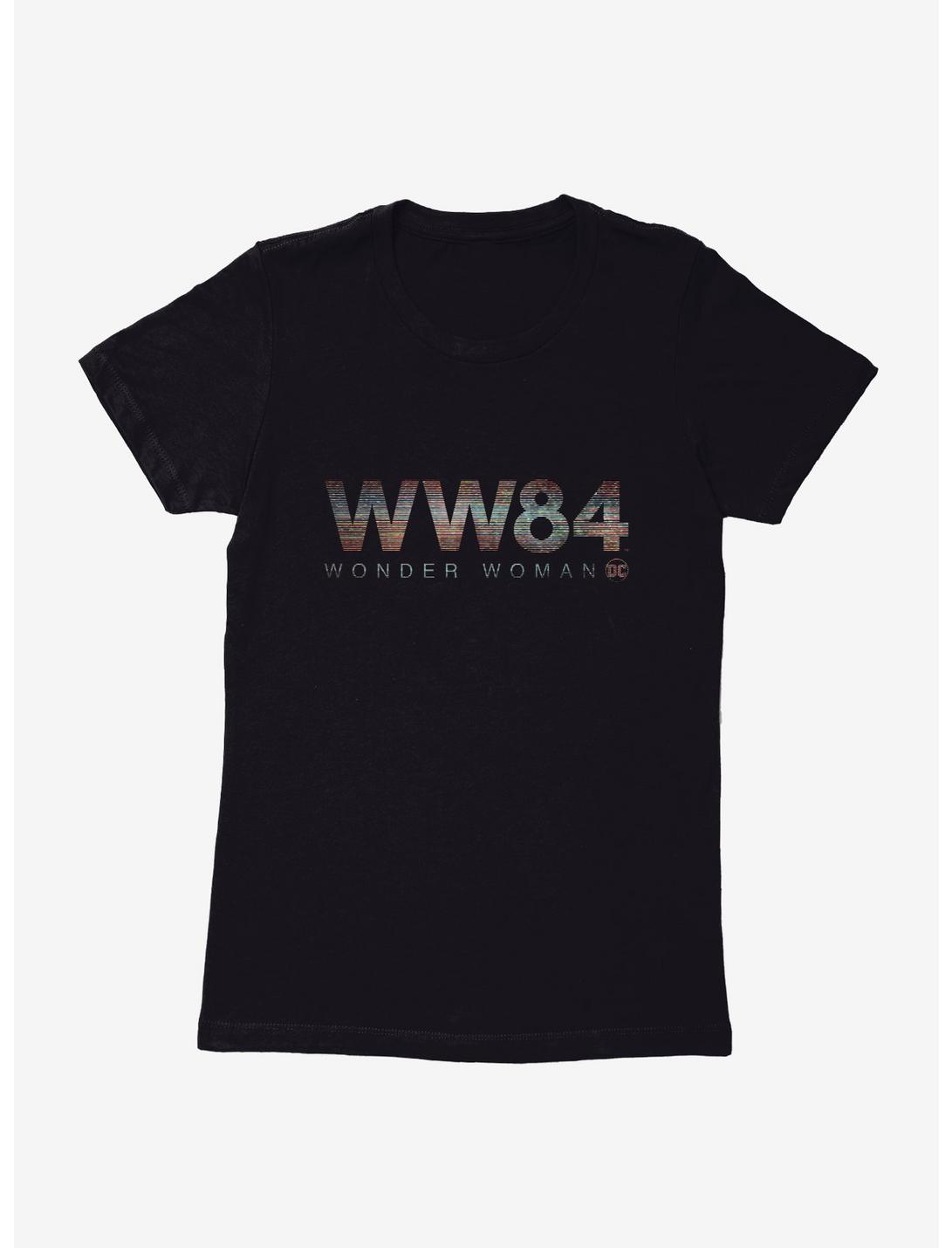 DC Comics Wonder Woman 1984 Bold Striped Logo Womens T-Shirt, BLACK, hi-res