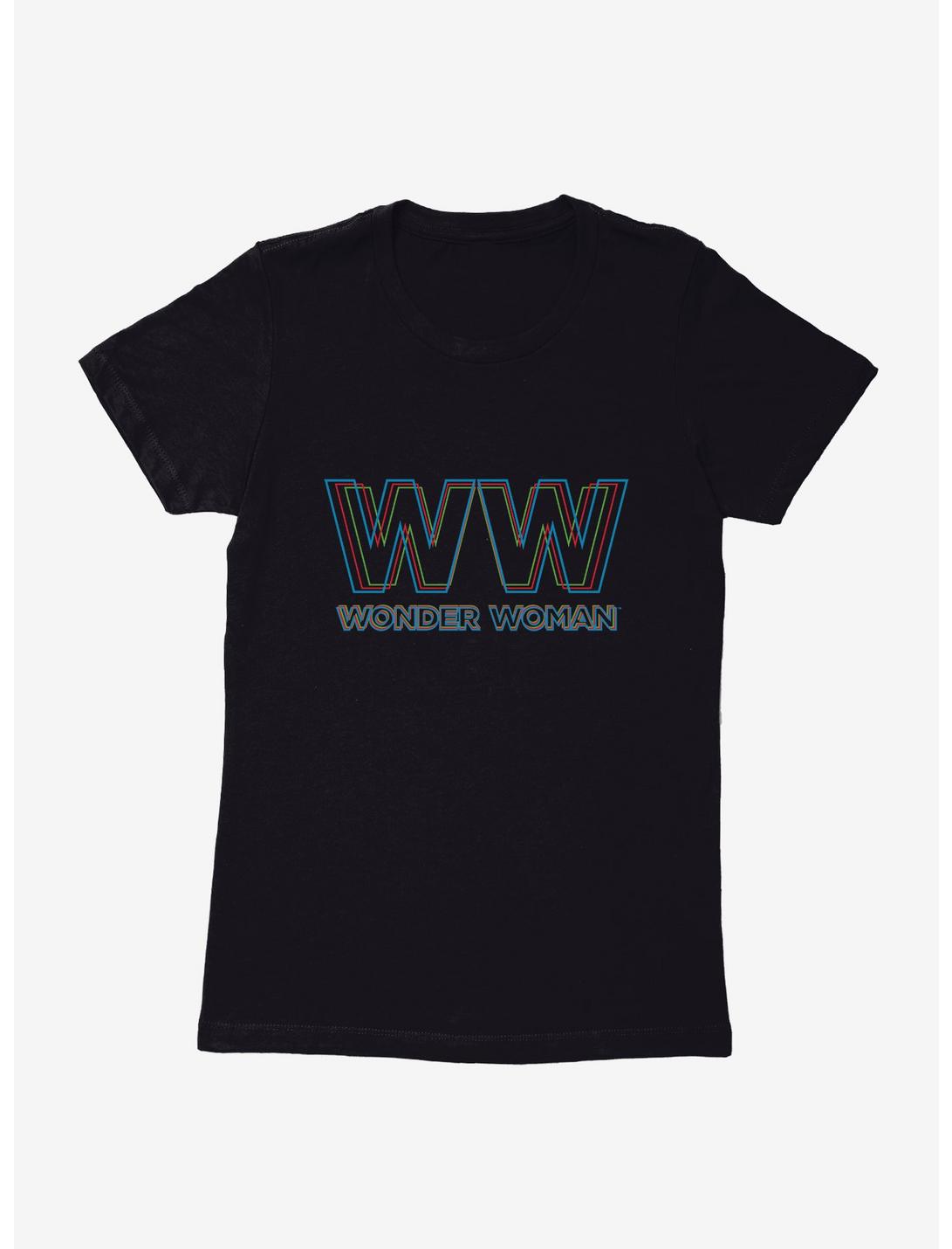 DC Comics Wonder Woman 1984 Double Logo Womens T-Shirt, BLACK, hi-res