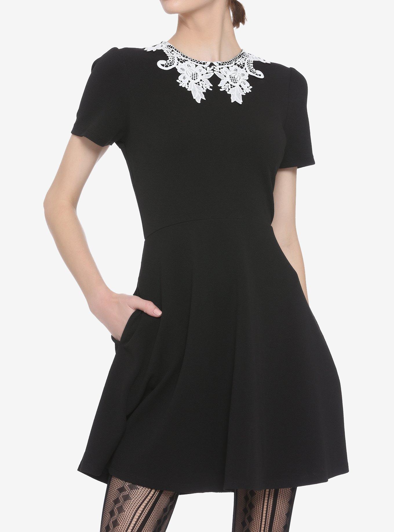 Black dress with outlet white lace