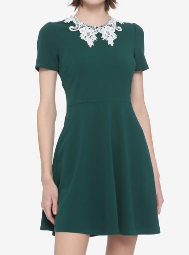 emerald green skater dress Emerald Green Metallic Pleated Midi Skater Dress main image 1