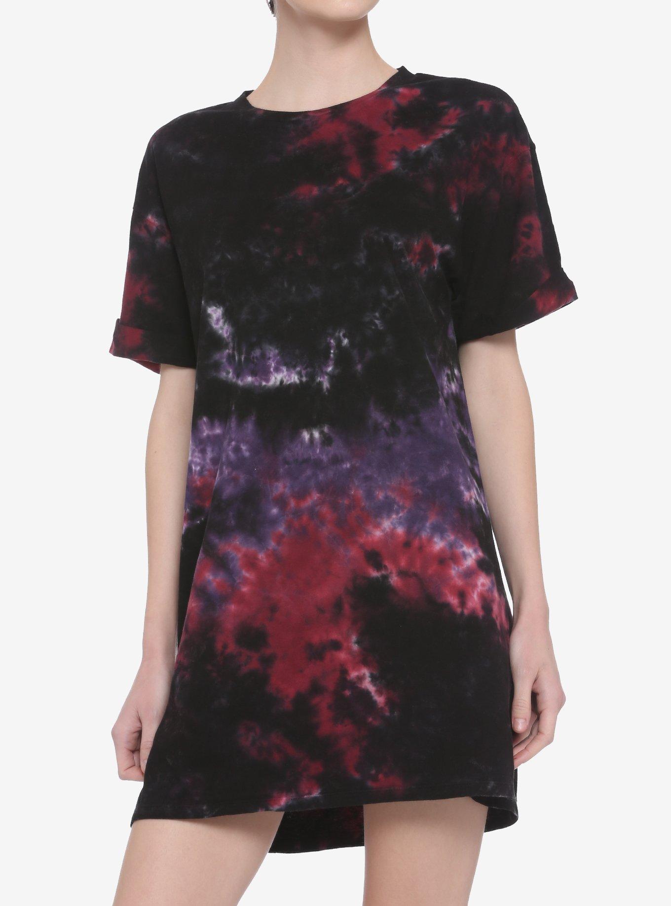 Red & Purple Tie-Dye T-Shirt Dress, TIE DYE, hi-res