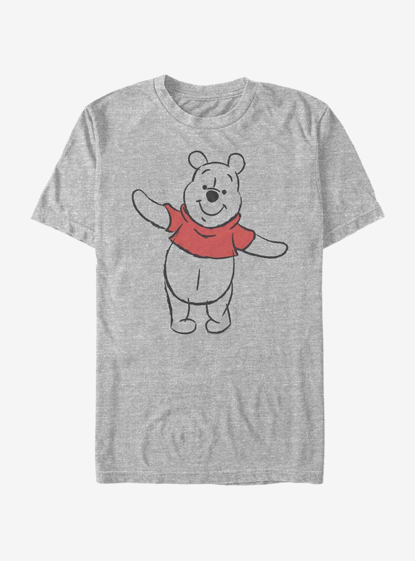 Disney Winnie The Pooh Basic Sketch Pooh T-Shirt, ATH HTR, hi-res