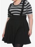 Buckle Suspender Skirt Plus Size, BLACK, hi-res