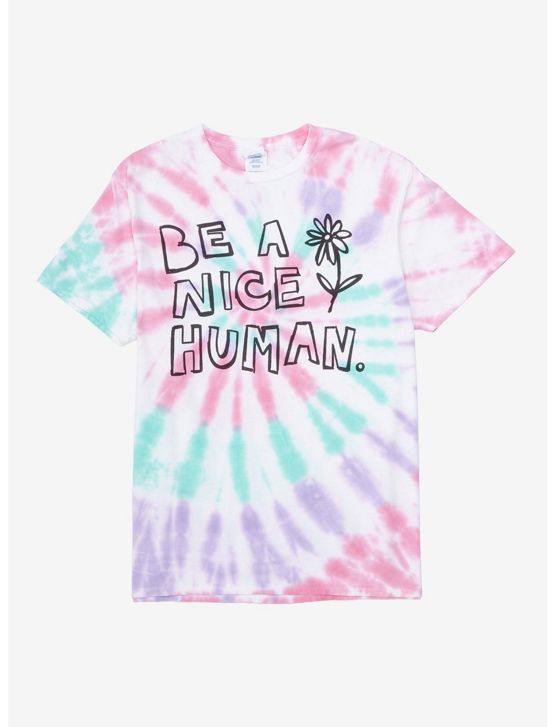 Be A Nice Human Tie-Dye Boyfriend Fit Girls T-Shirt, MULTI, hi-res