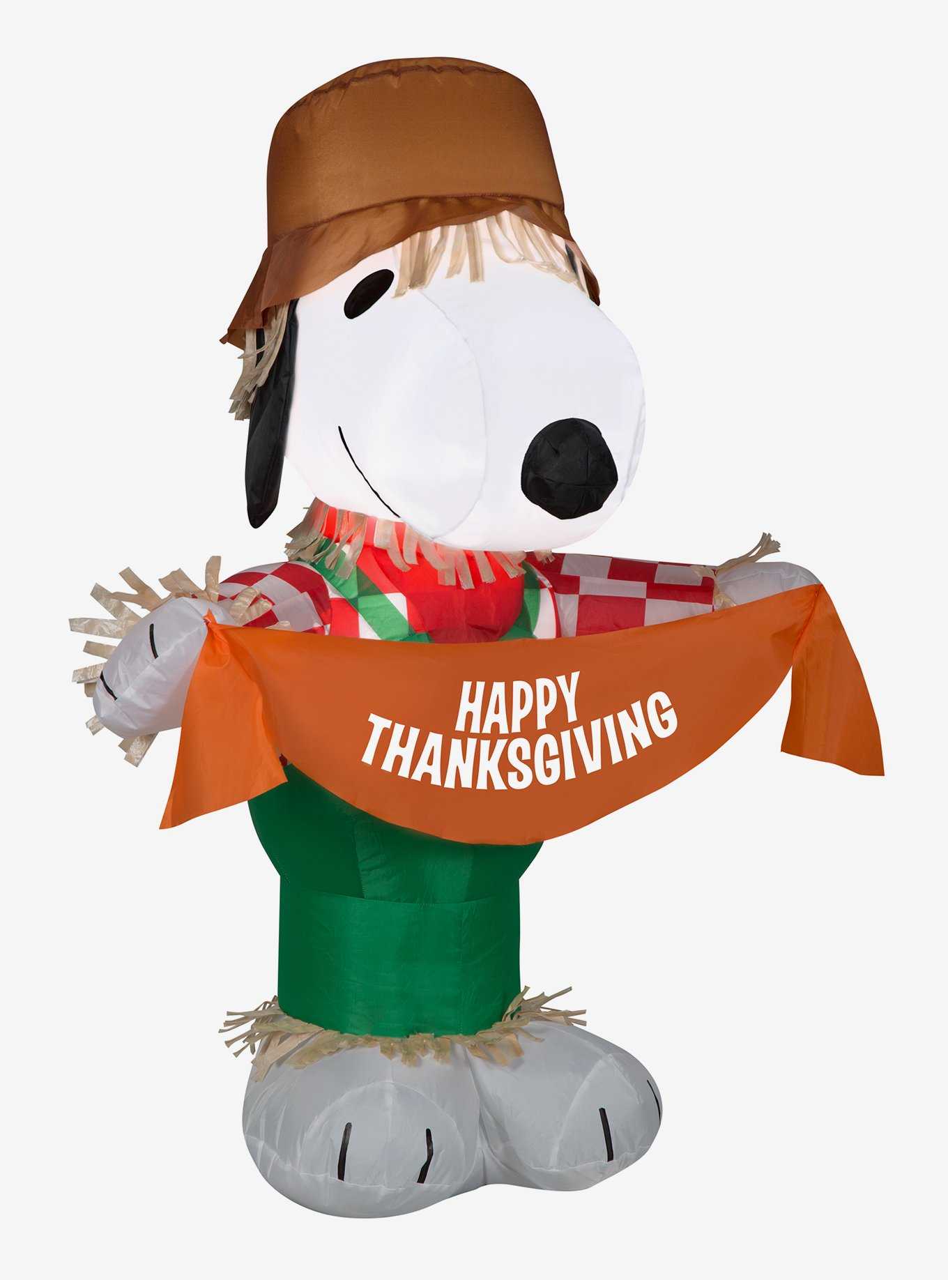 Peanuts Snoopy Scarecrow Thanksgiving Inflatable Décor, , hi-res