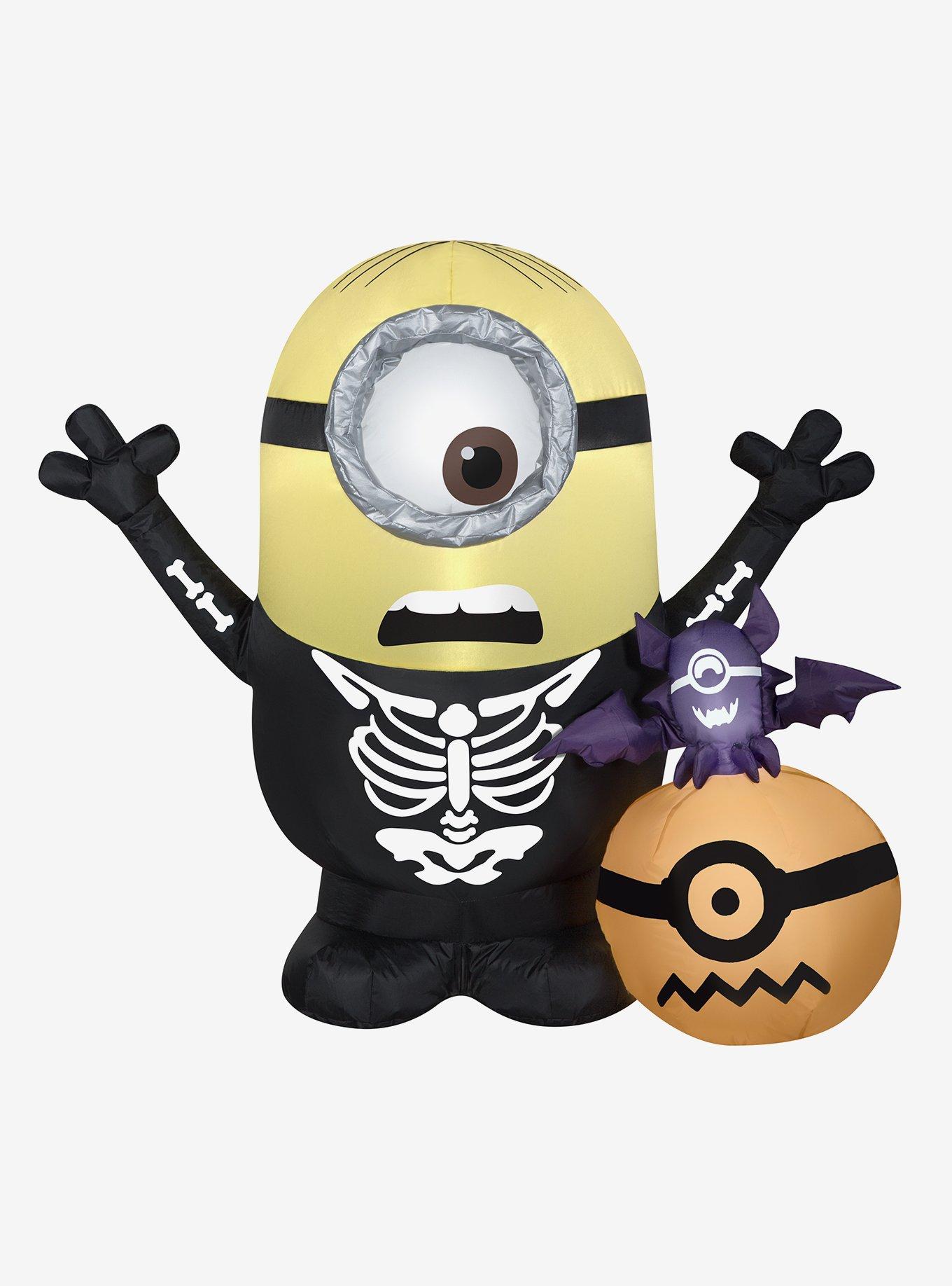 Minions Skeleton With Pumpkin Inflatable Décor, , hi-res