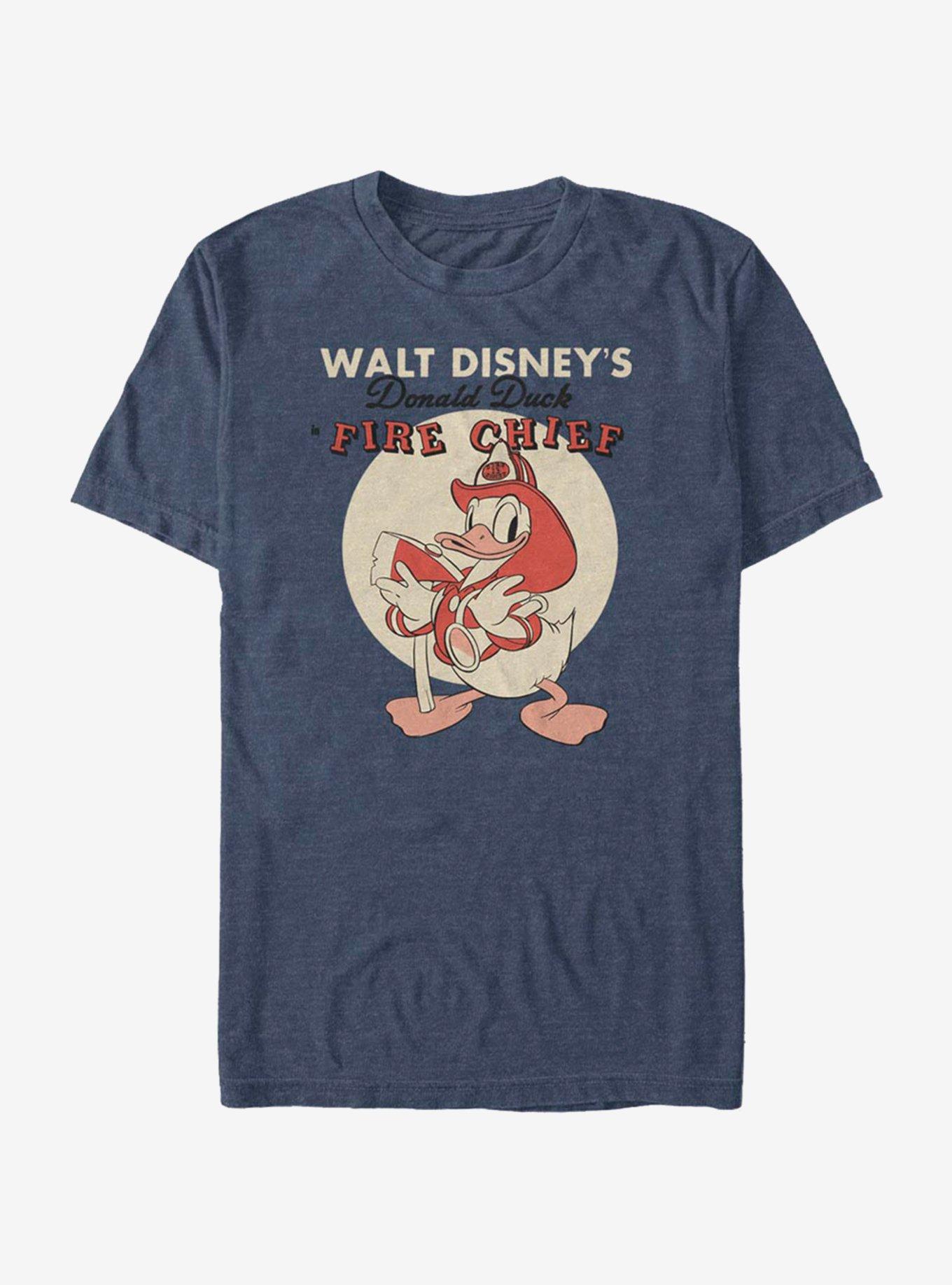 Disney Donald Duck Vintage Fireman Donald T-Shirt, NAVY HTR, hi-res