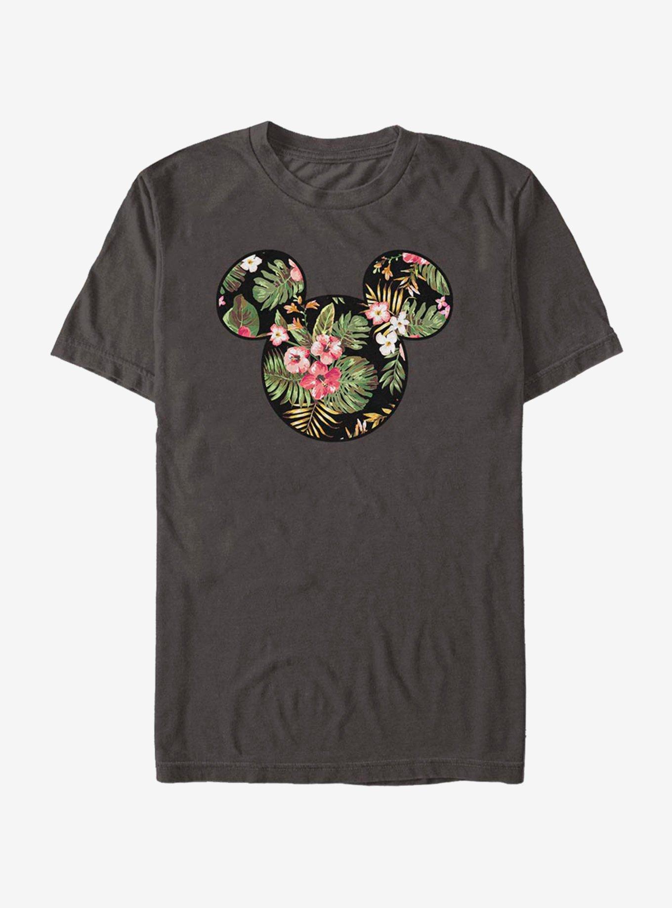 Disney Mickey Mouse Floral Mickey T-Shirt, CHARCOAL, hi-res