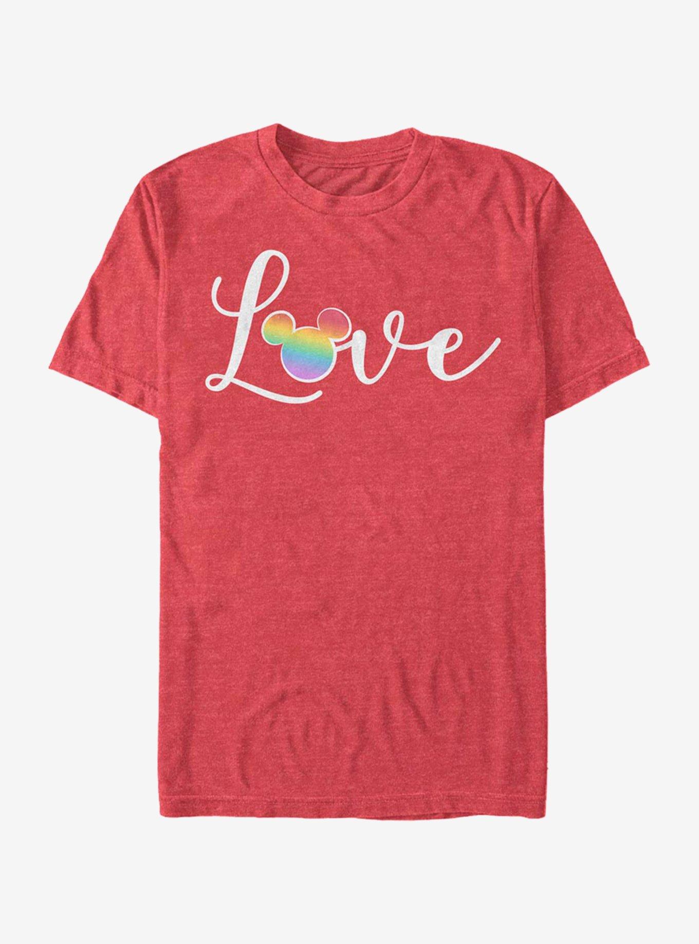 Disney Mickey Mouse Love And Disney T-Shirt, RED HTR, hi-res