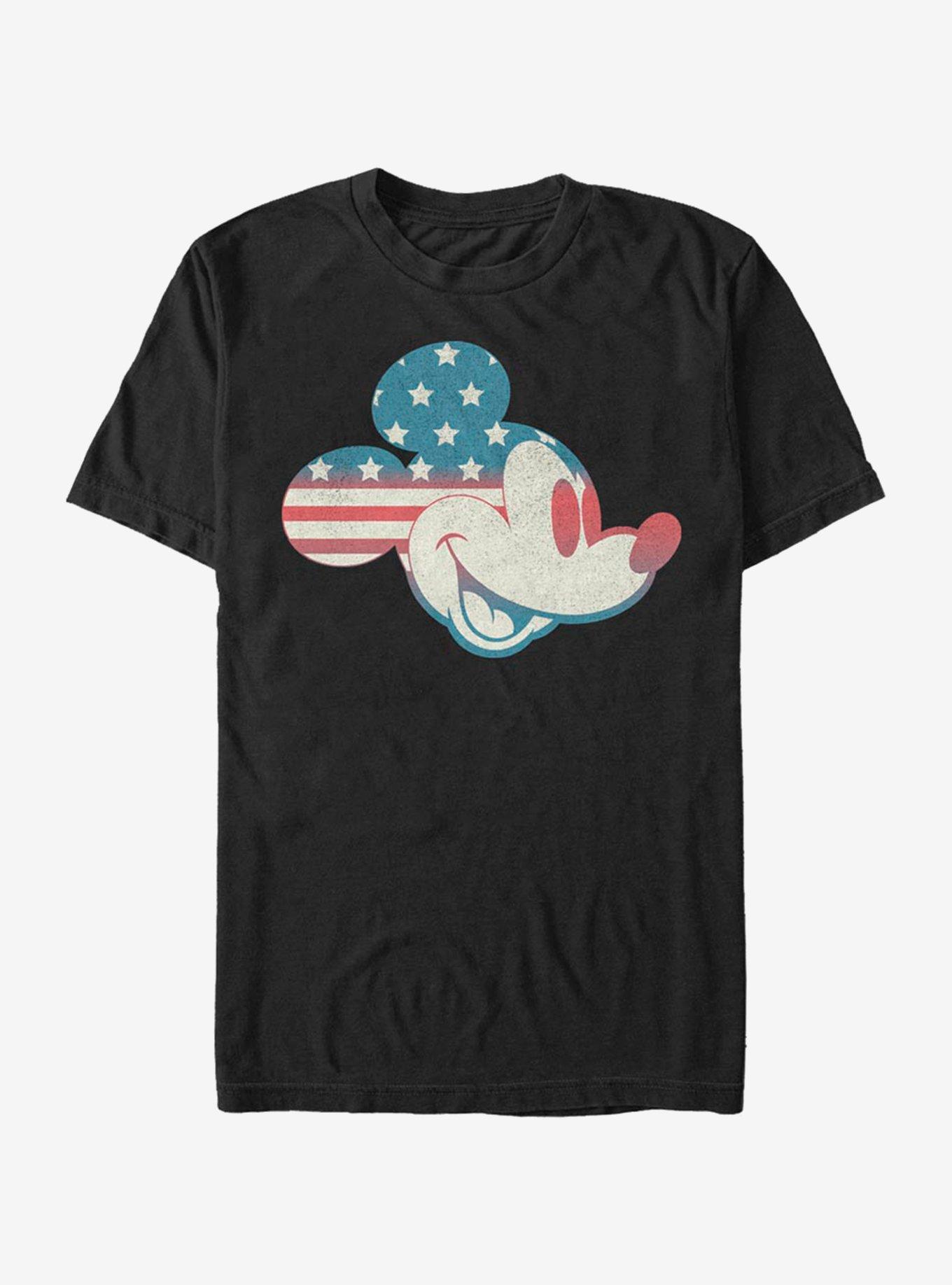 Disney Mickey Mouse Mickey Americana Flag Fill T-Shirt, BLACK, hi-res
