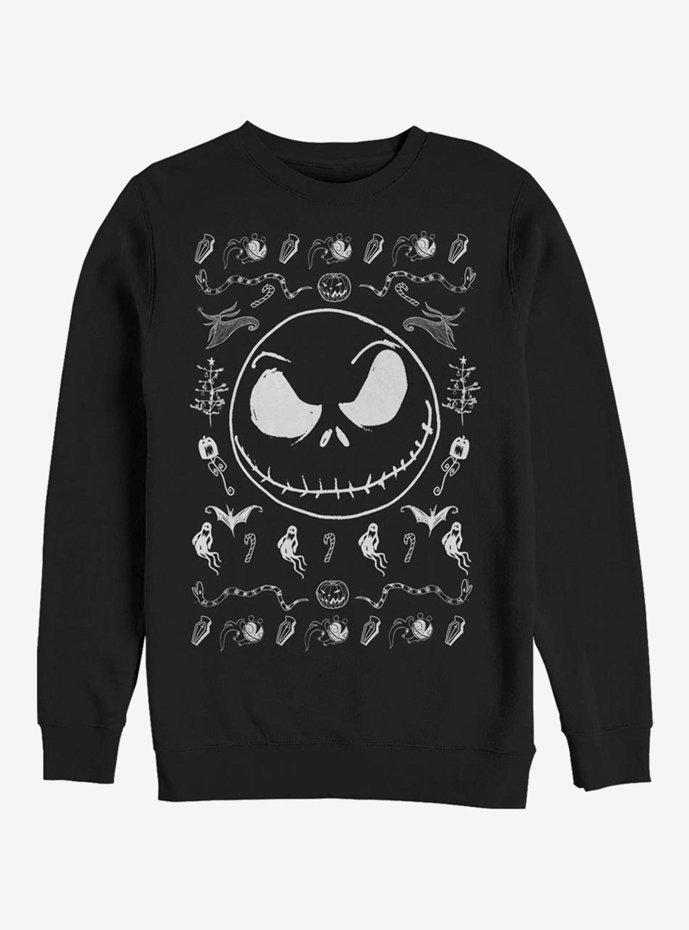 The Nightmare Before Christmas Jack Spooky Sweater Sweatshirt, BLACK, hi-res