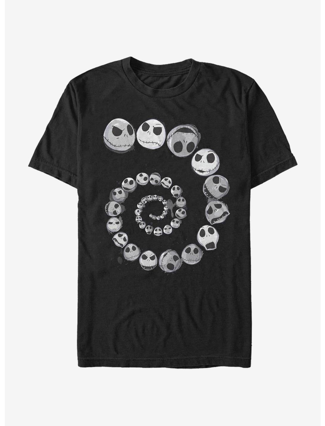 The Nightmare Before Christmas Jack Emotions Spiral T-Shirt, BLACK, hi-res