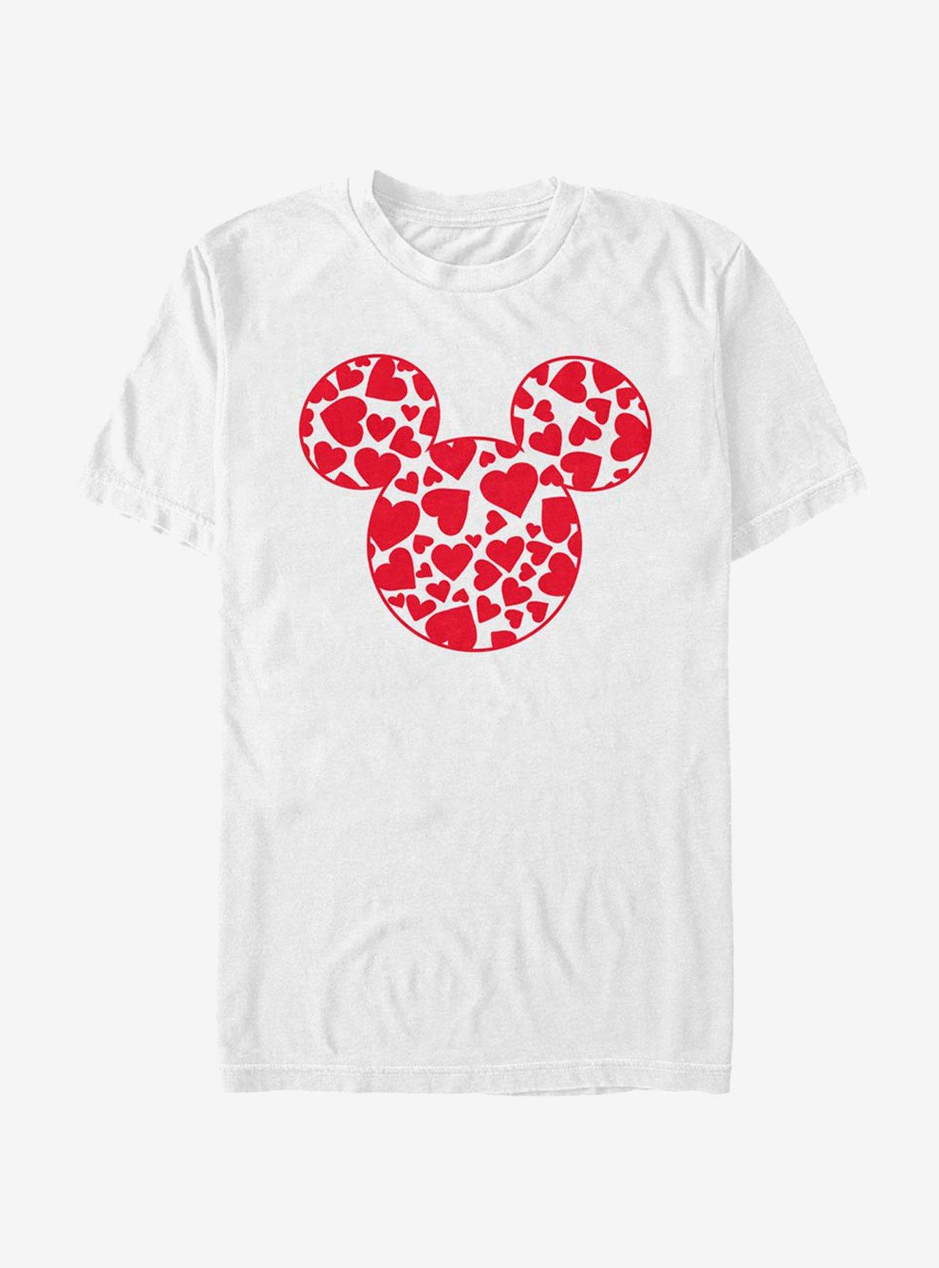 Disney Mickey Mouse Mickey Hearts Fill T-Shirt, WHITE, hi-res