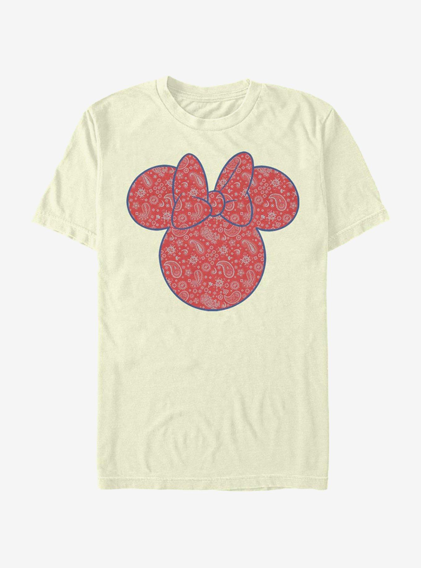 Disney Mickey Mouse Minnie Americana Paisley T-Shirt, NATURAL, hi-res