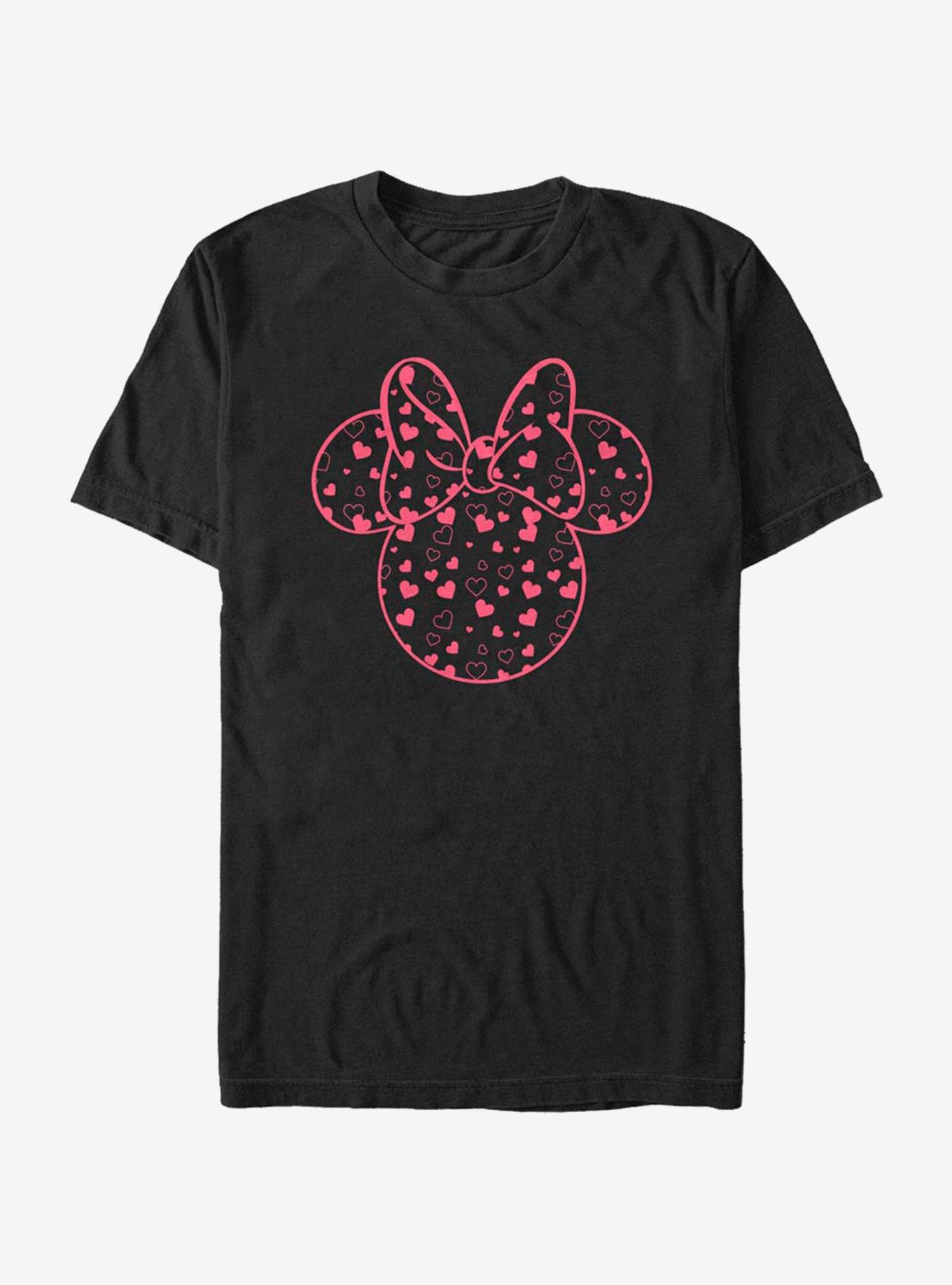 Disney Mickey Mouse Minnie Hearts Fill T-Shirt, BLACK, hi-res