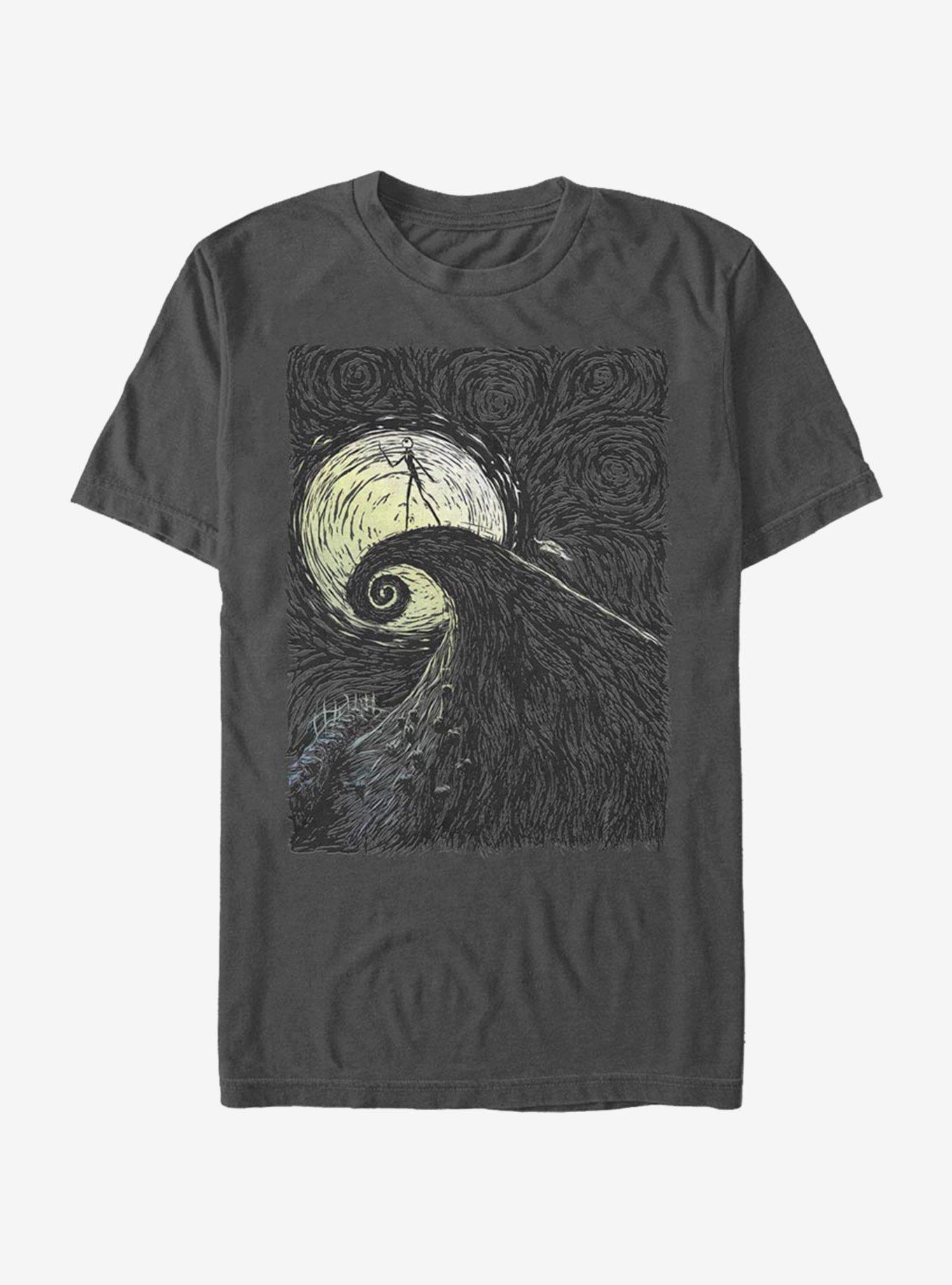 The Nightmare Before Christmas Spiral Hill T-Shirt, CHARCOAL, hi-res