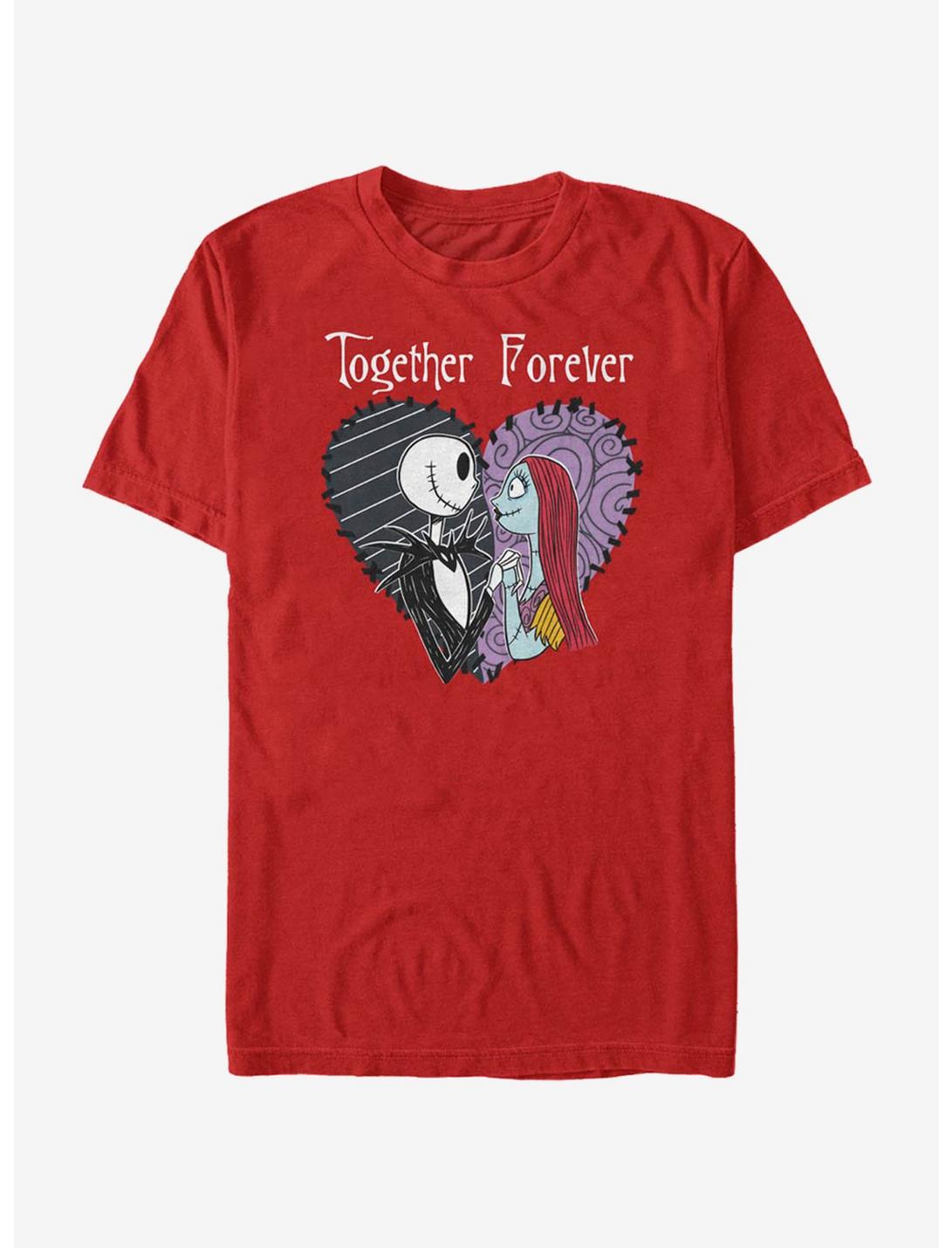 The Nightmare Before Christmas Together Forever T-Shirt, RED, hi-res