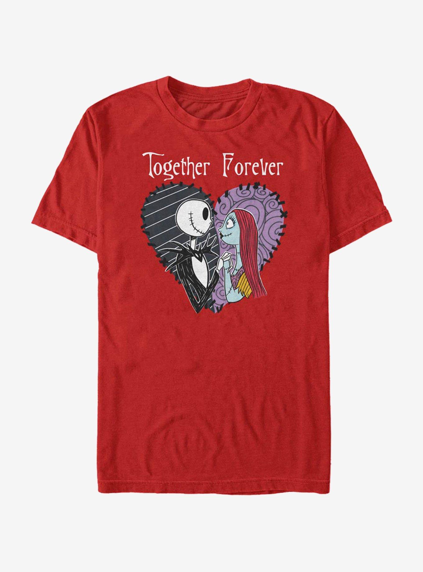 The Nightmare Before Christmas Together Forever T-Shirt, RED, hi-res