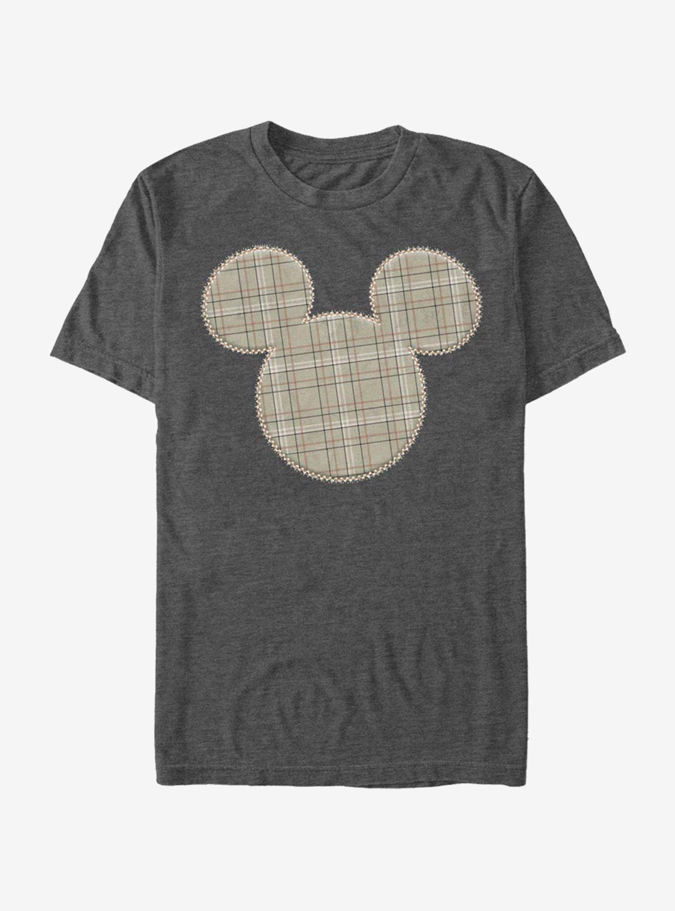 Disney Mickey Mouse Plaid Patch Mickey T-Shirt, , hi-res