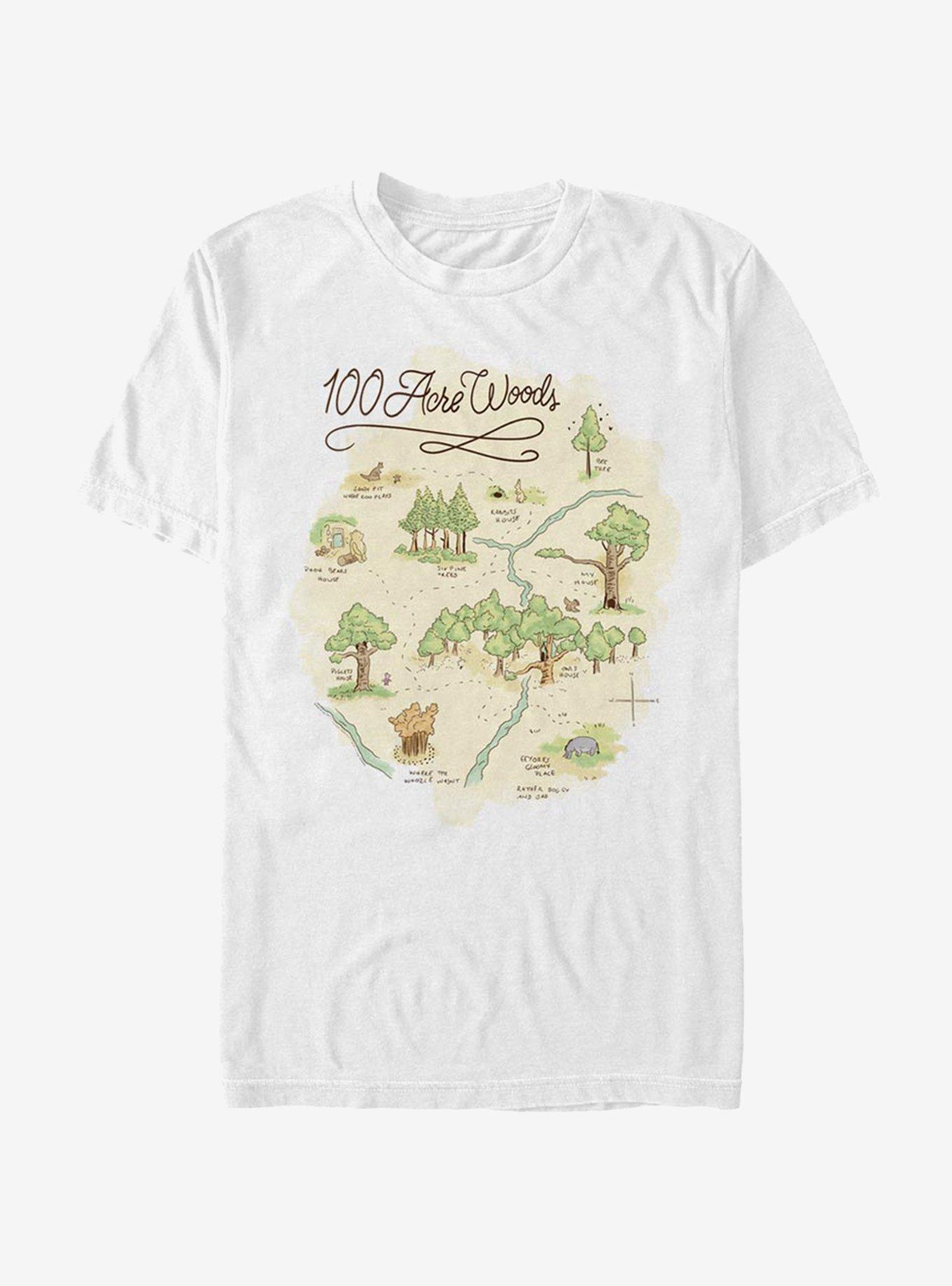 Disney Winnie The Pooh 100 Acre Map T-Shirt, WHITE, hi-res