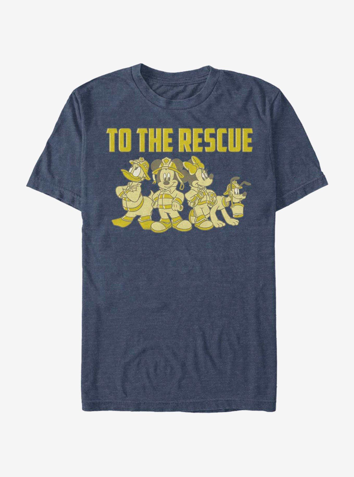 Disney Mickey Mouse Thanks Firefighters T-Shirt, NAVY HTR, hi-res