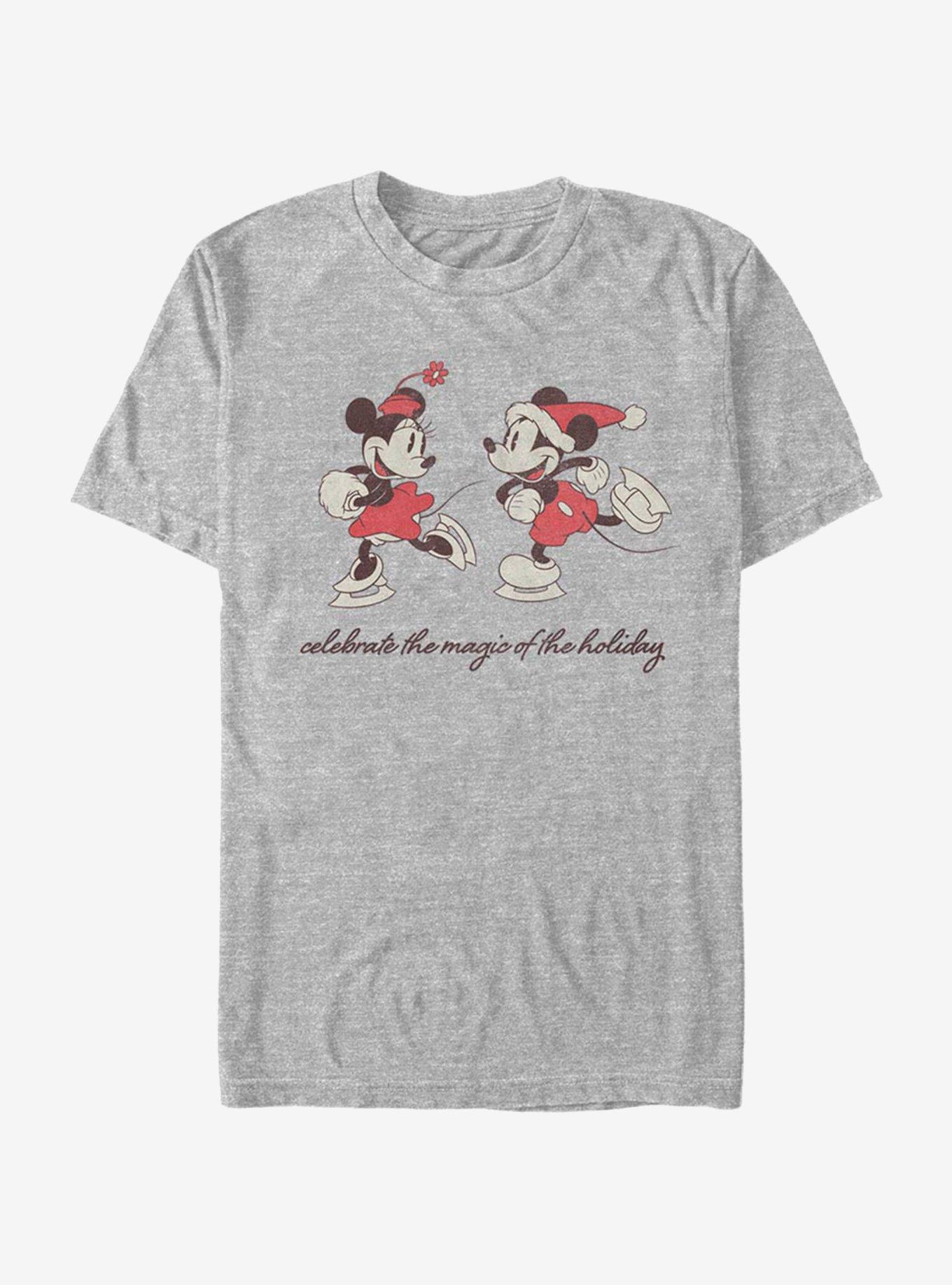 Disney Mickey Mouse & Minnie Mouse Vintage Holiday Skaters T-Shirt