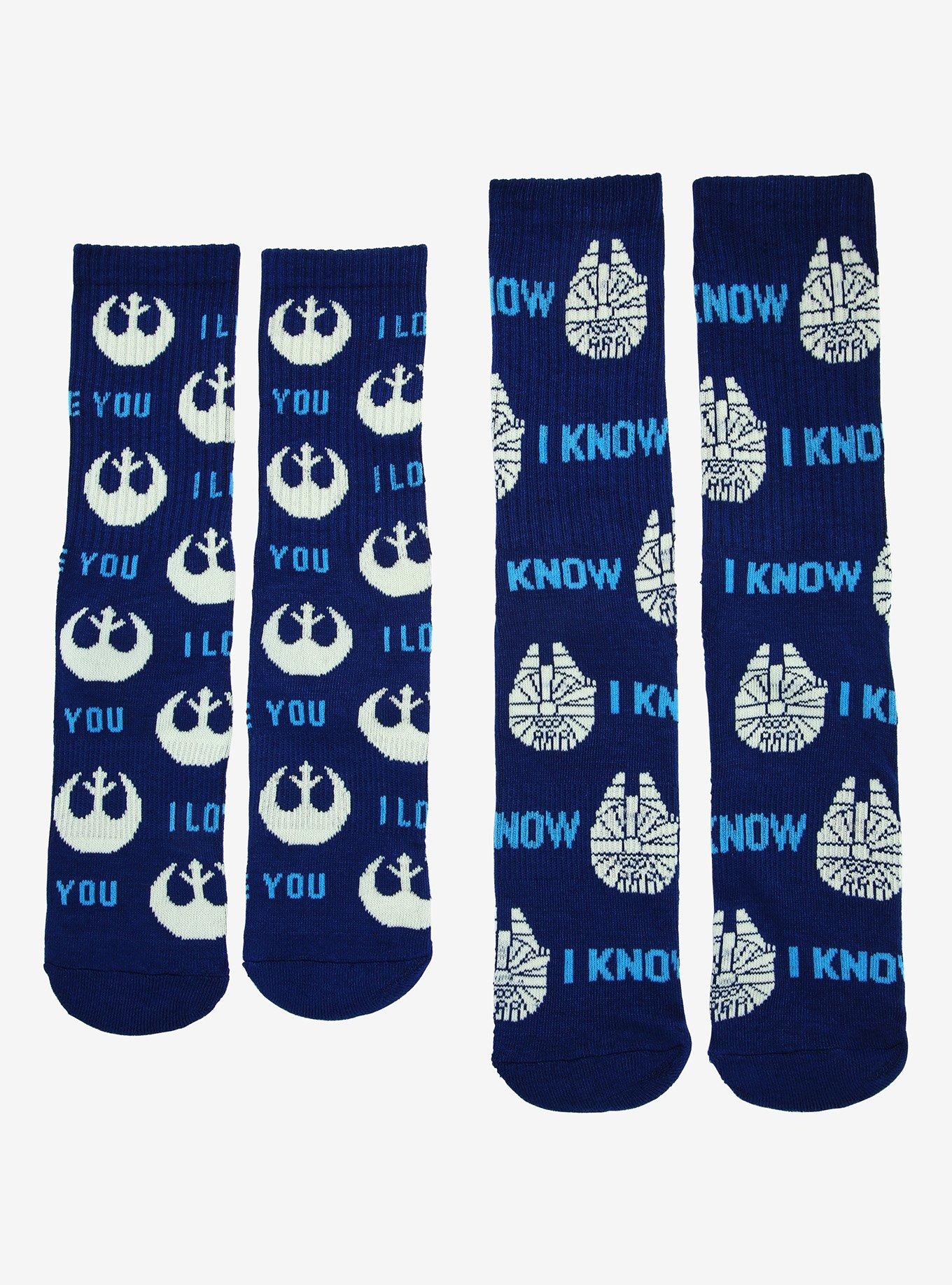 Star Wars I Love You I Know Crew Sock Set - BoxLunch Exclusive, , hi-res