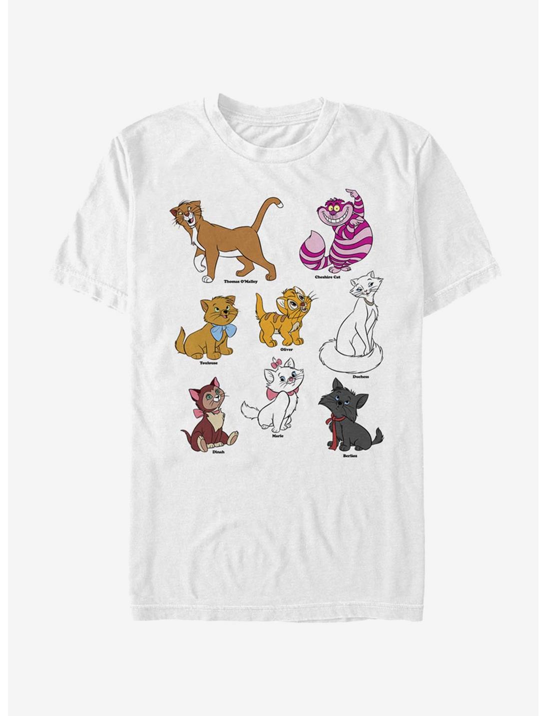 Disney Cats Grid T-Shirt, WHITE, hi-res