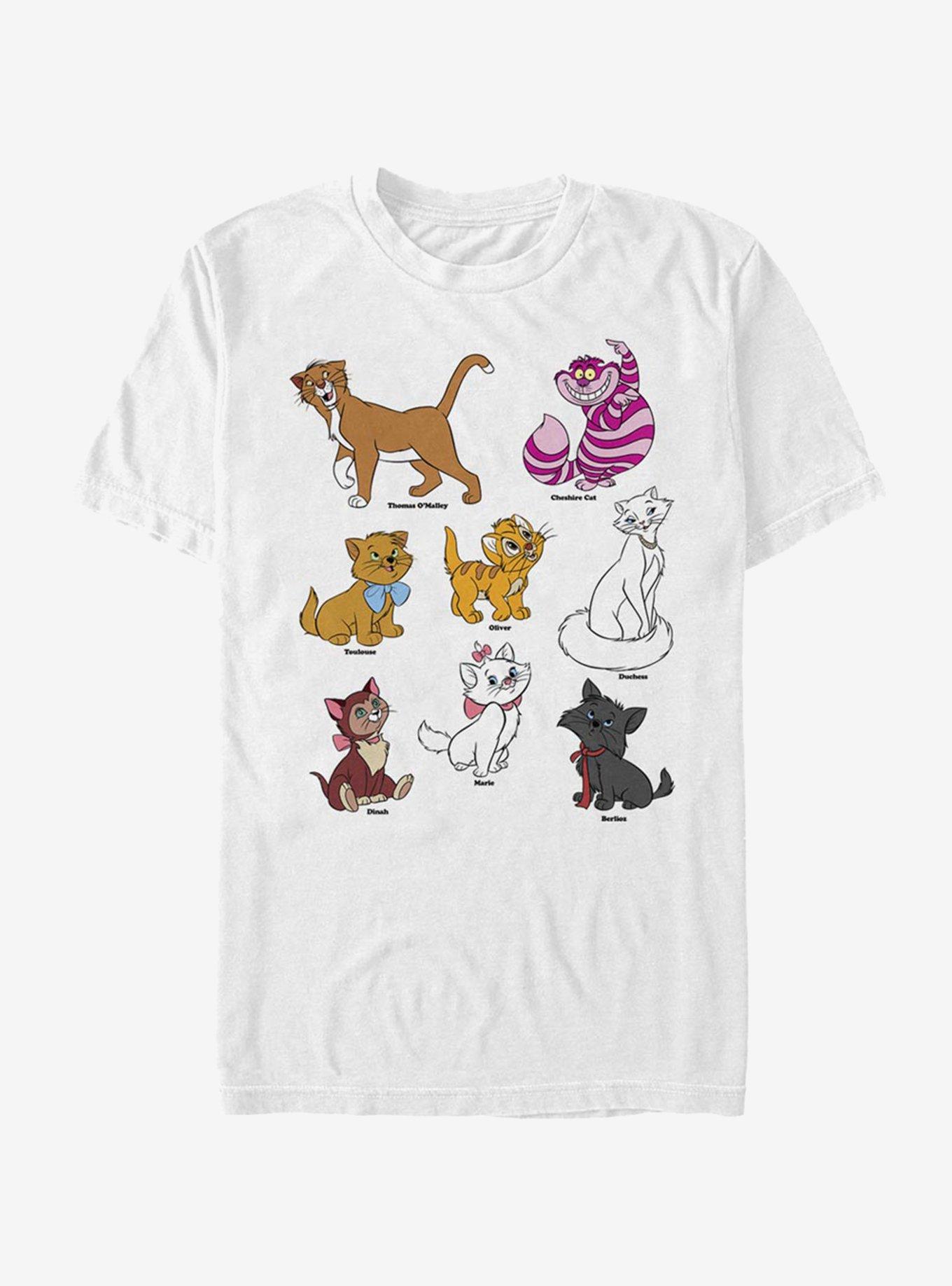 Disney Cats Grid T-Shirt, WHITE, hi-res