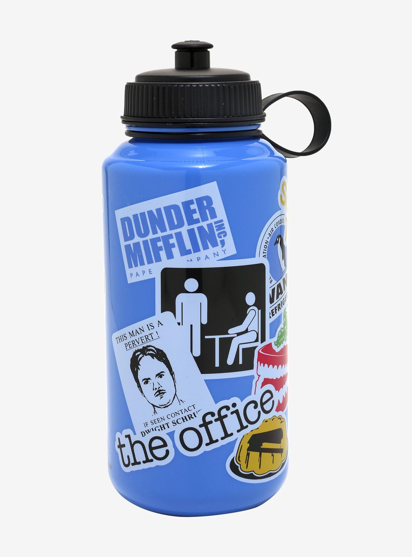 The Office Sticker Icons Water Bottle, , hi-res