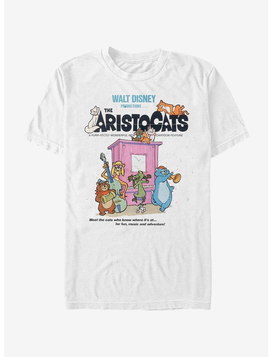 Disney The Aristocats Classic Poster T-Shirt, WHITE, hi-res