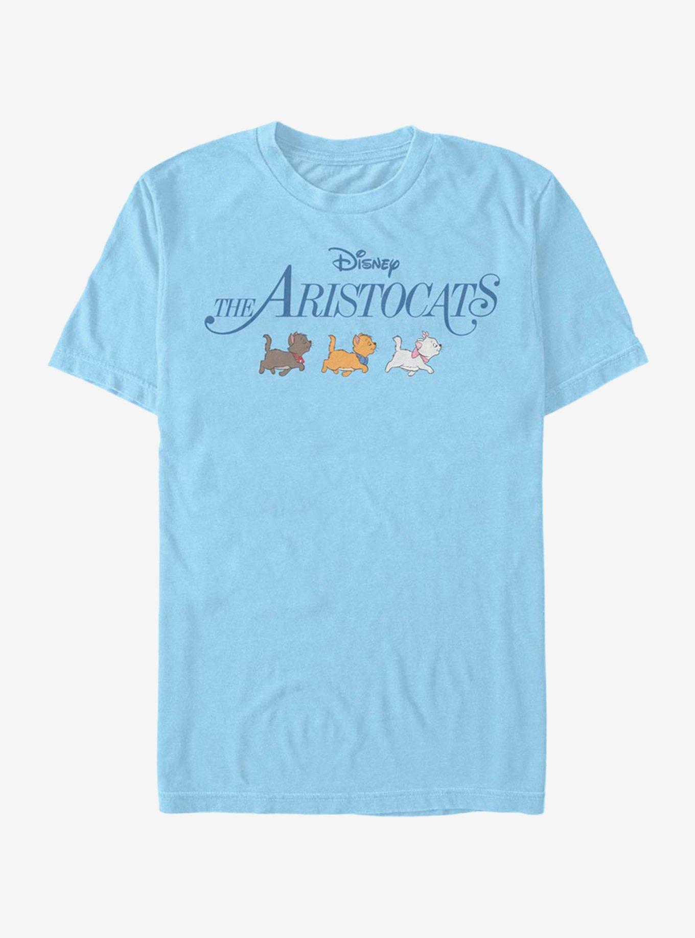 Disney The Aristocats Kitten Walk Logo T-Shirt, LT BLUE, hi-res