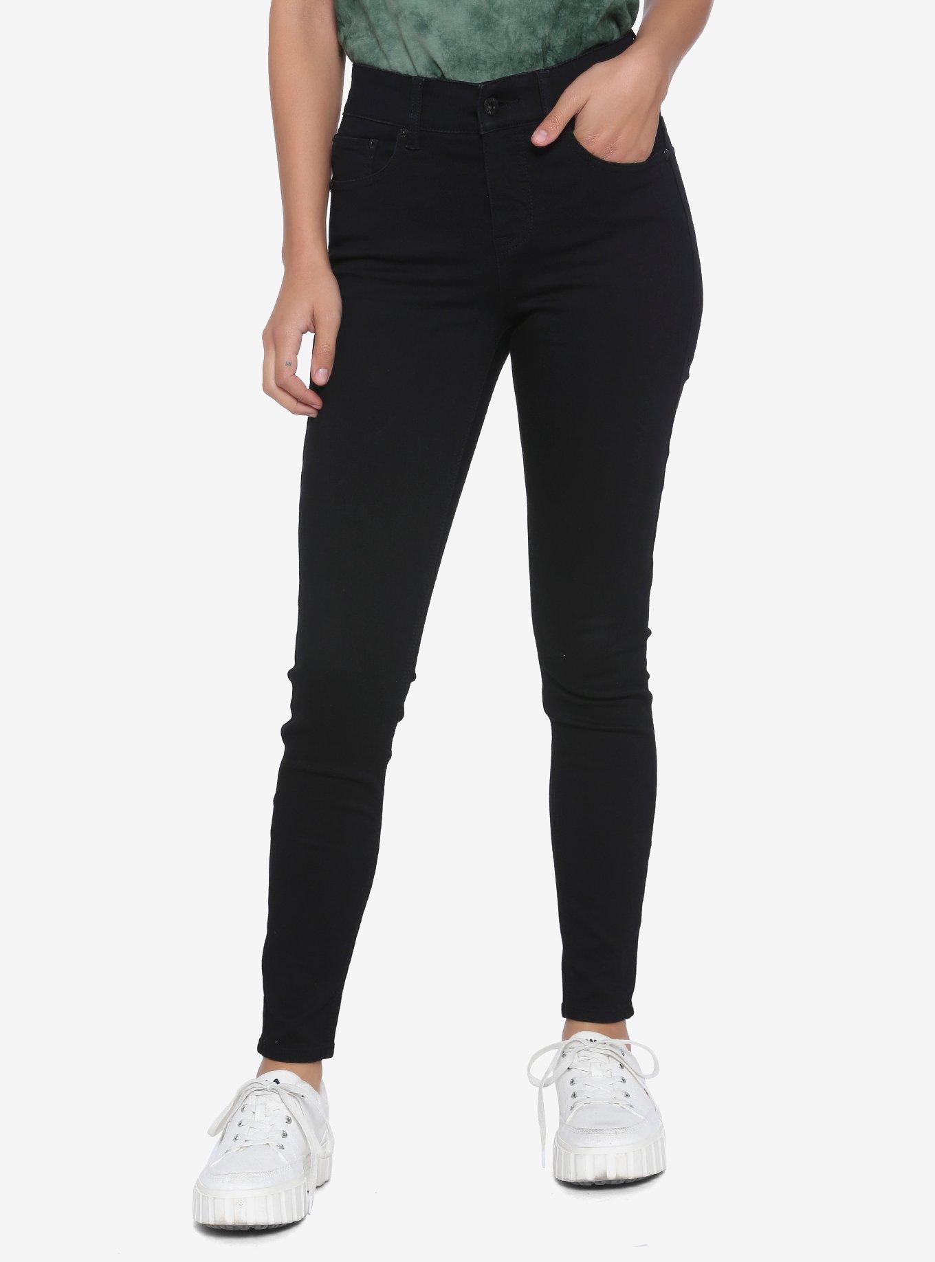 HT Denim Black Ziggy Curvy Hi-Rise Skinny Jeans | Hot Topic