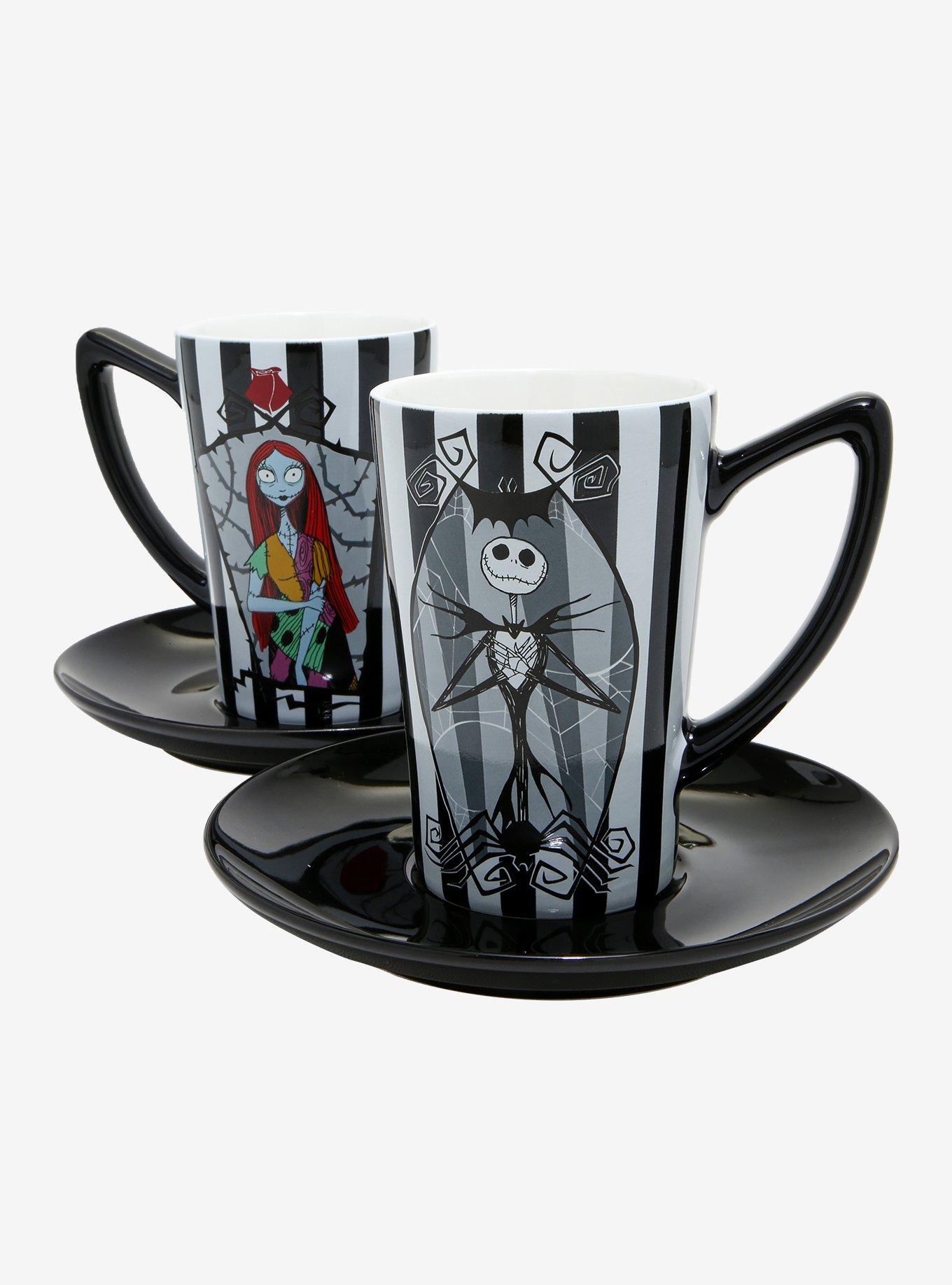 The Nightmare Before Christmas Jack & Sally Stripe Teacup & Saucer Set, , hi-res