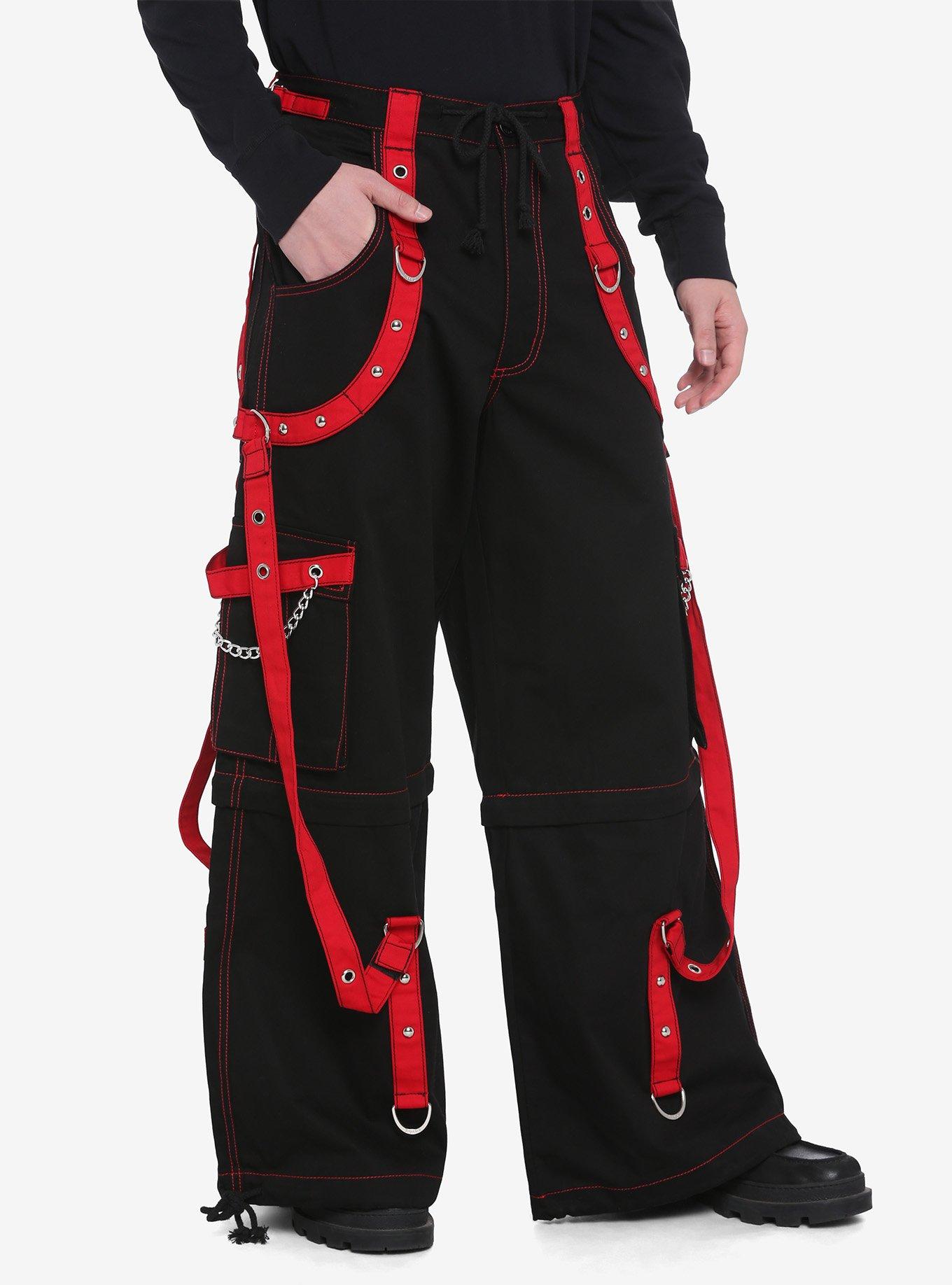 Tripp Black & Red Chain Zip-Off Pants | Hot Topic