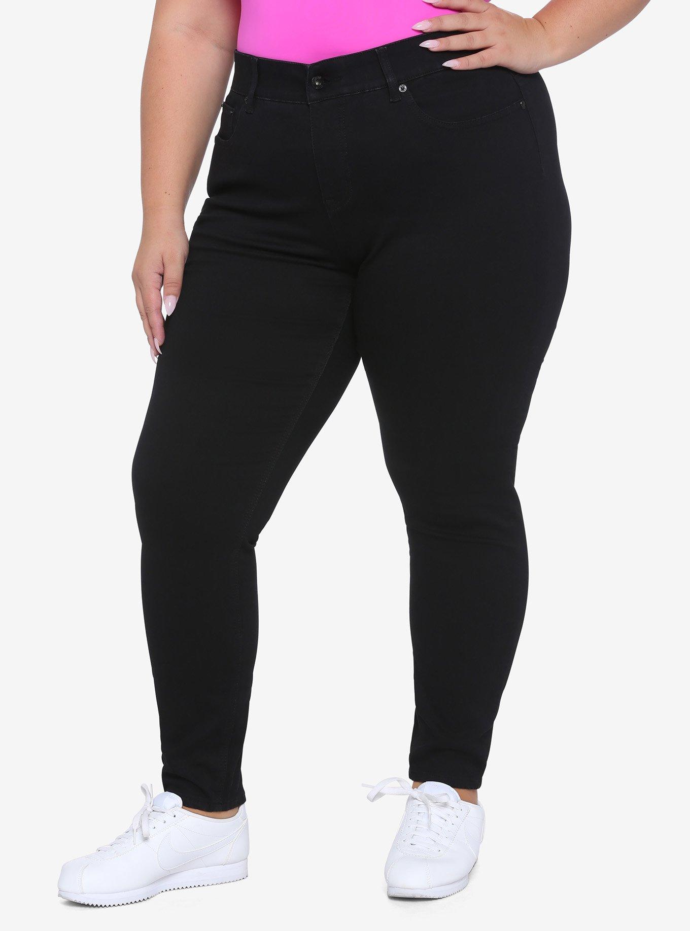 HT Denim Black Ziggy Curvy Hi-Rise Skinny Jeans Plus Size, BLACK, hi-res