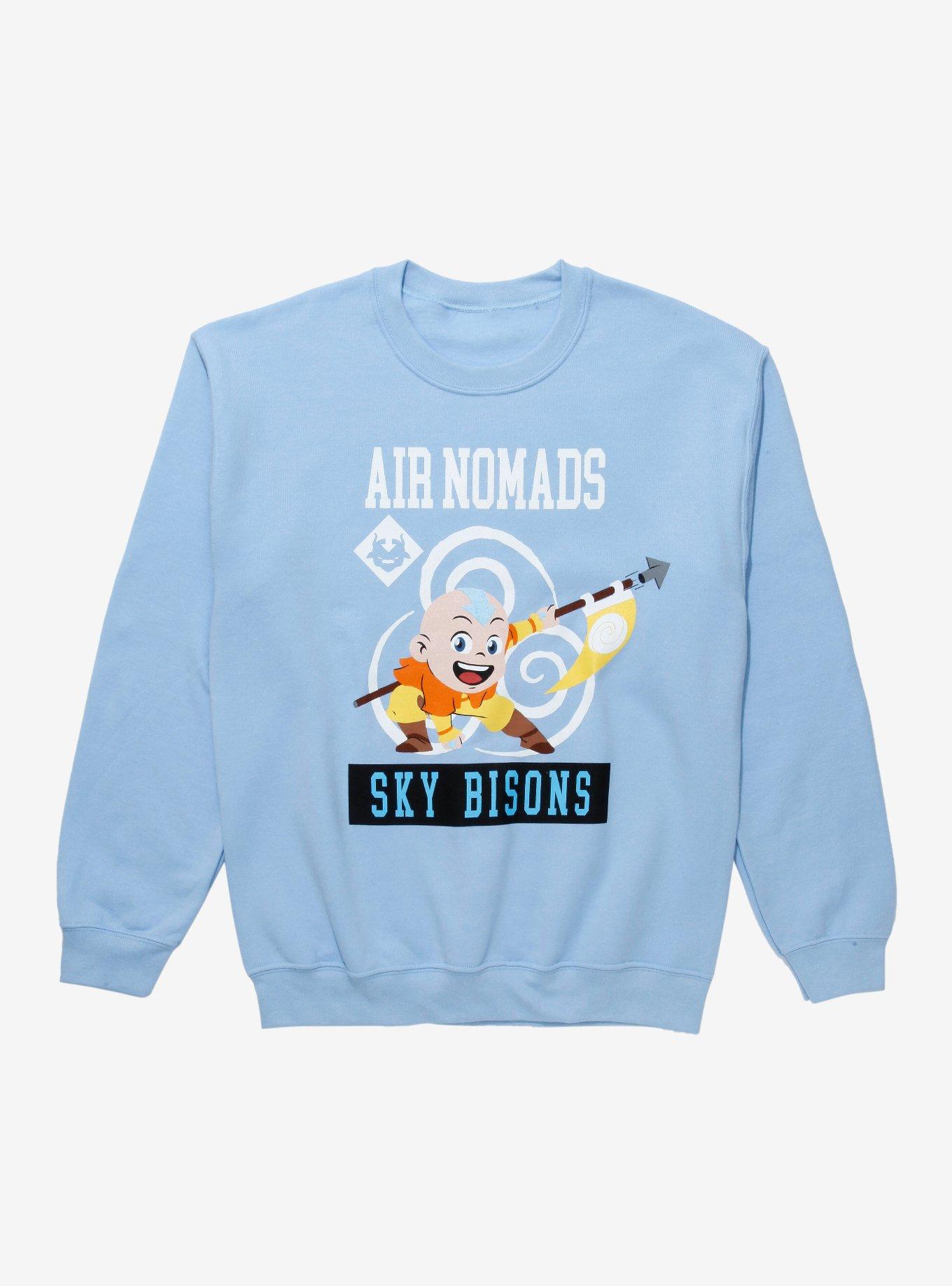 Avatar: The Last Airbender Air Nomads Sky Bisons Crewneck - BoxLunch Exclusive, LIGHT BLUE, hi-res